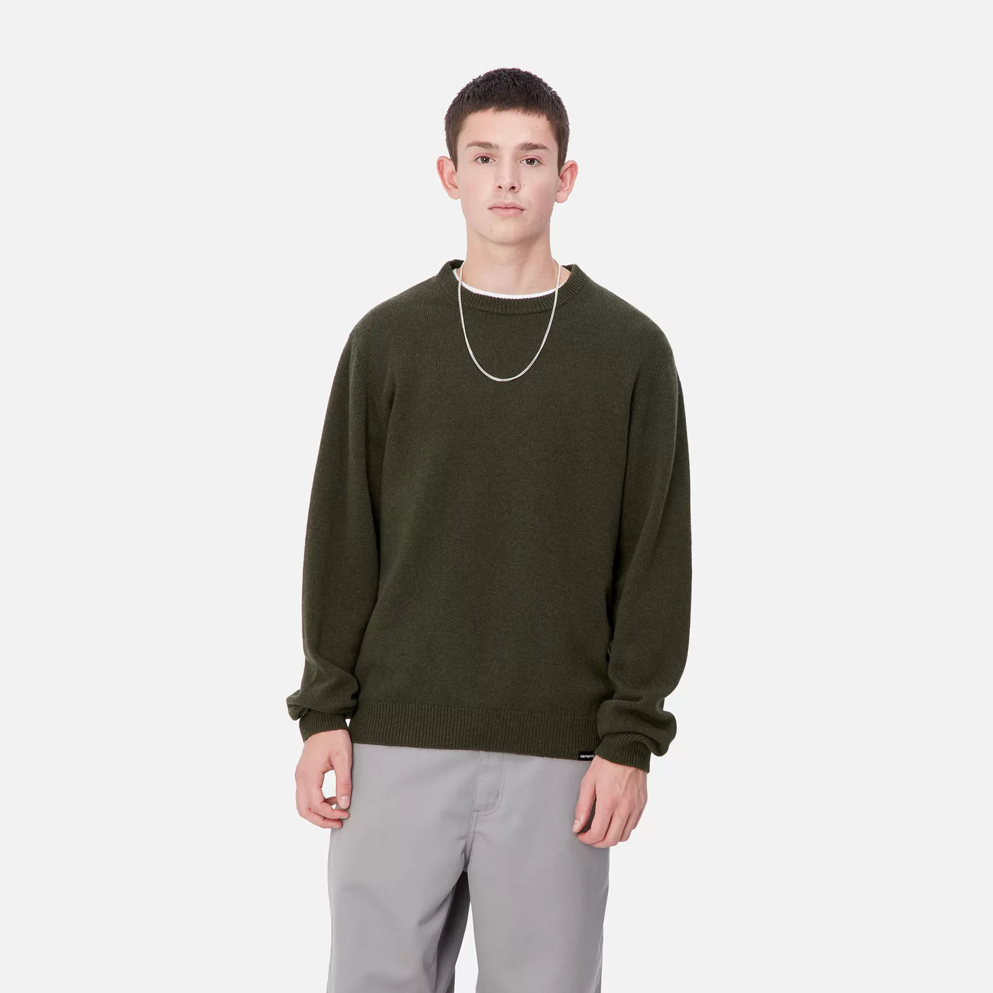 Mailles^Carhartt WIP Alten Sweater Office Green