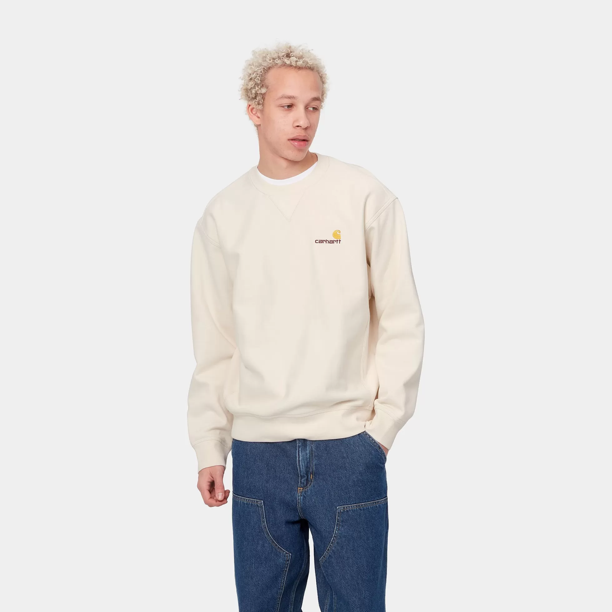 Sweats^Carhartt WIP American Script Sweatshirt Natural