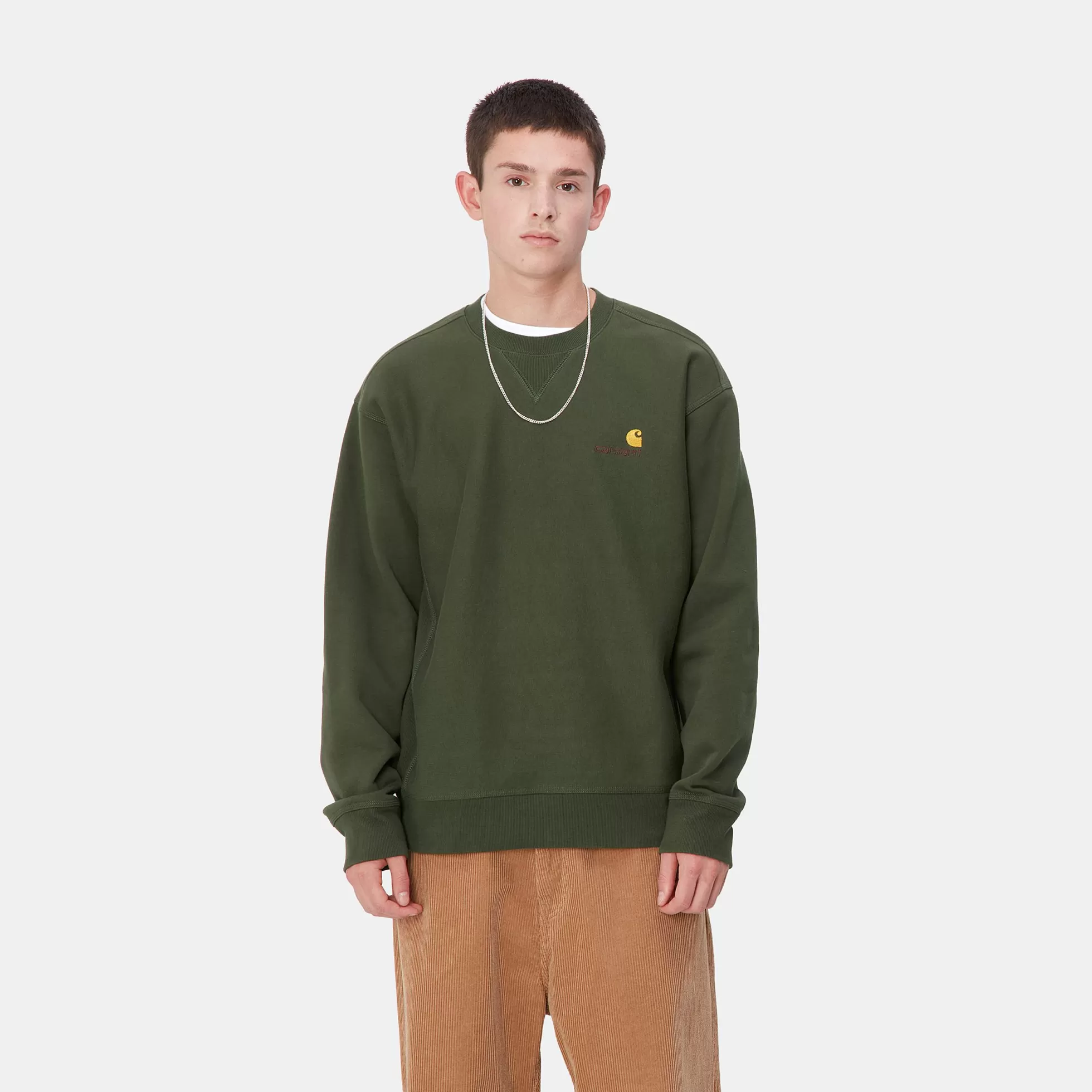 Sweats^Carhartt WIP American Script Sweatshirt Tarragon