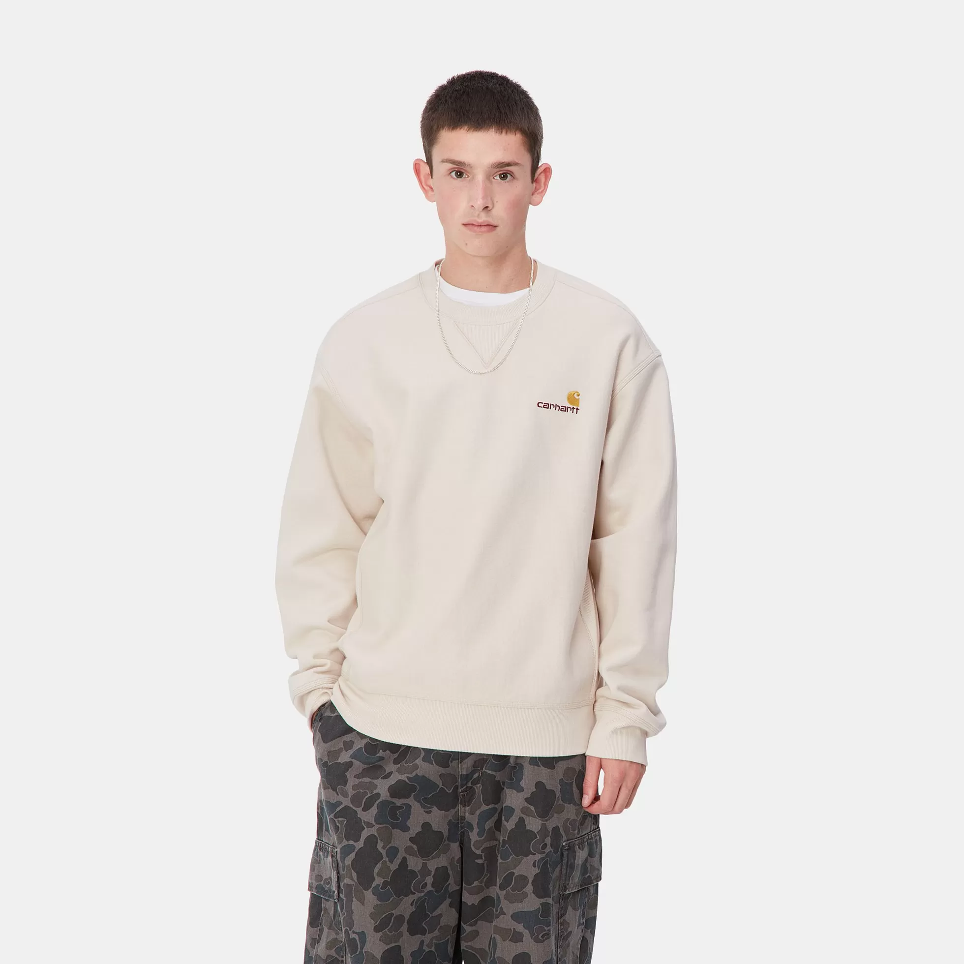 Sweats^Carhartt WIP American Script Sweatshirt Moonbeam