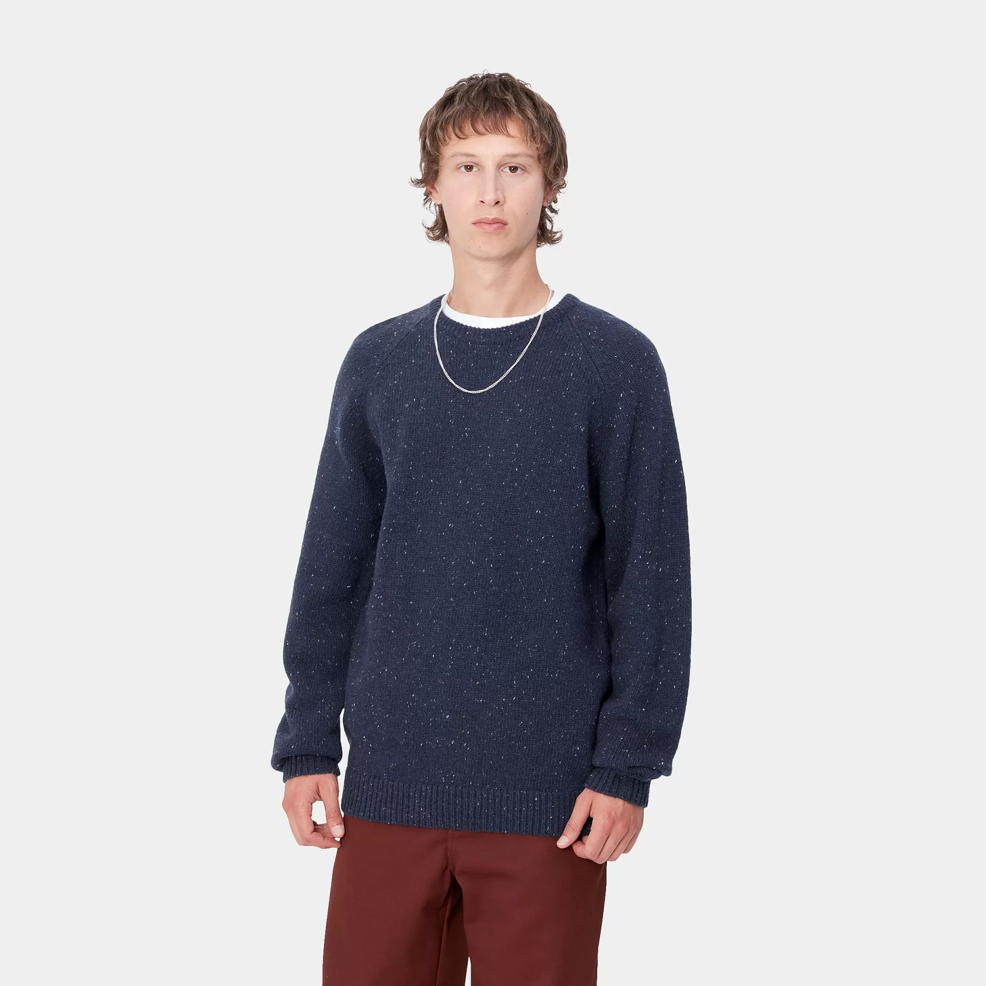 Mailles^Carhartt WIP Anglistic Sweater Speckled Air Force Blue