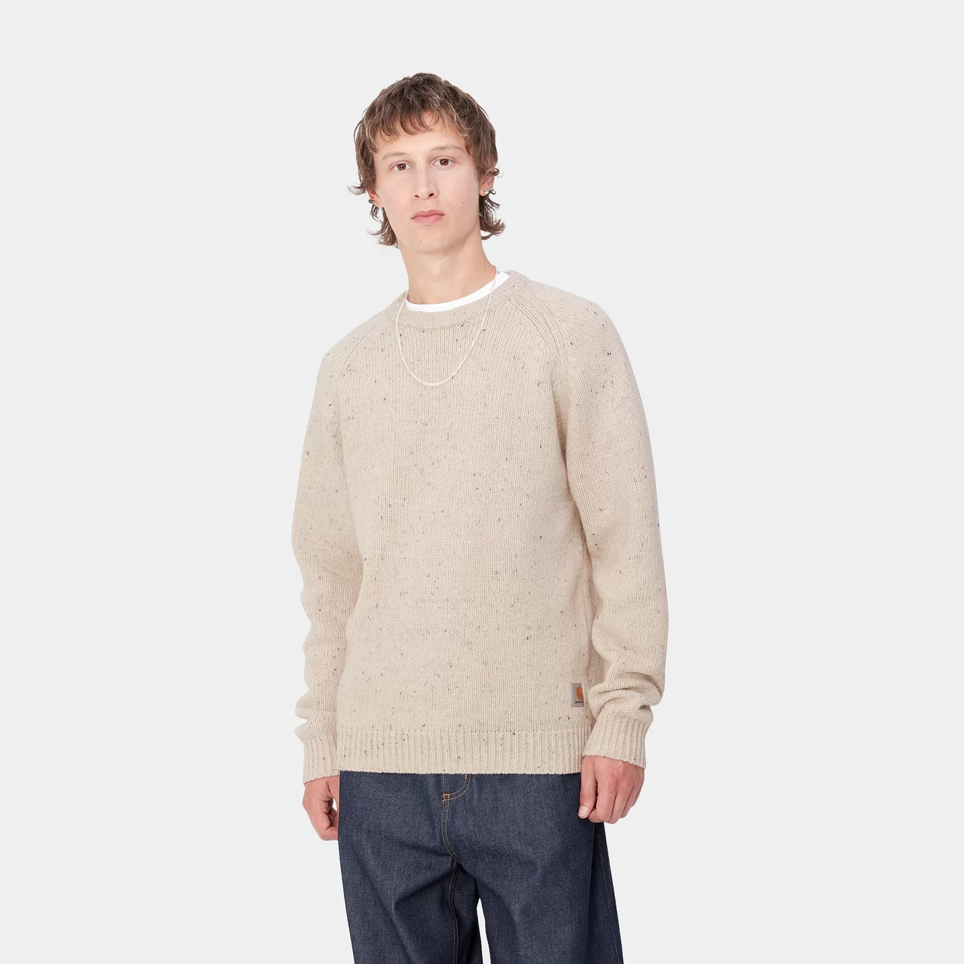 Mailles^Carhartt WIP Anglistic Sweater Speckled Moonbeam