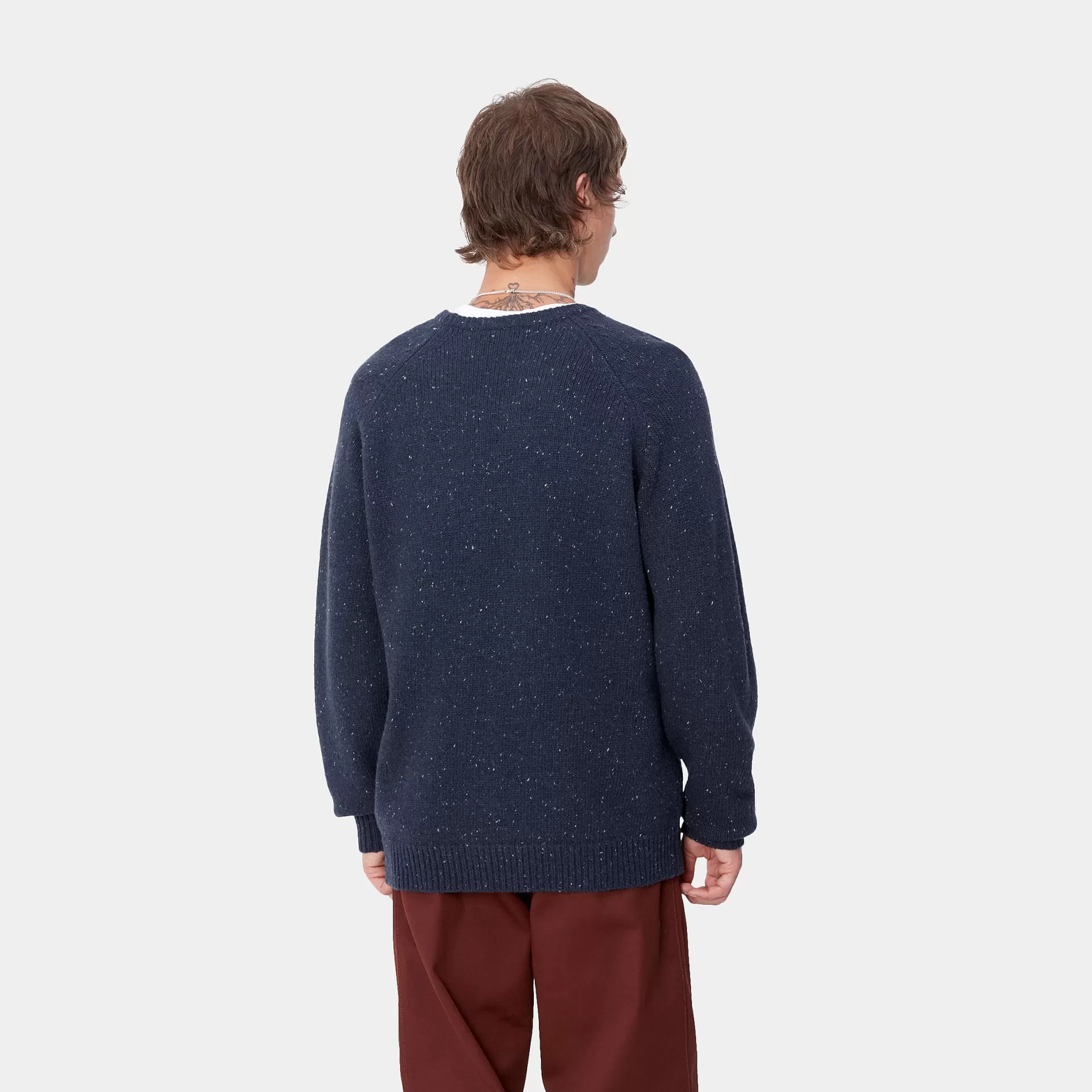 Mailles^Carhartt WIP Anglistic Sweater Speckled Air Force Blue