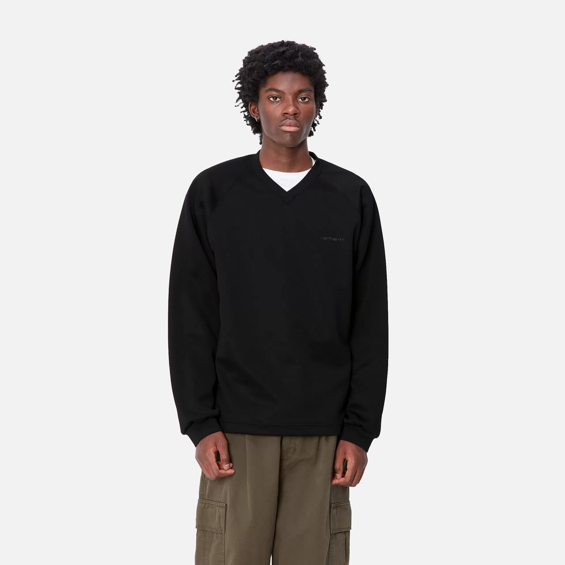 Sweats^Carhartt WIP Bolan V-Neck Sweat Black / Graphite