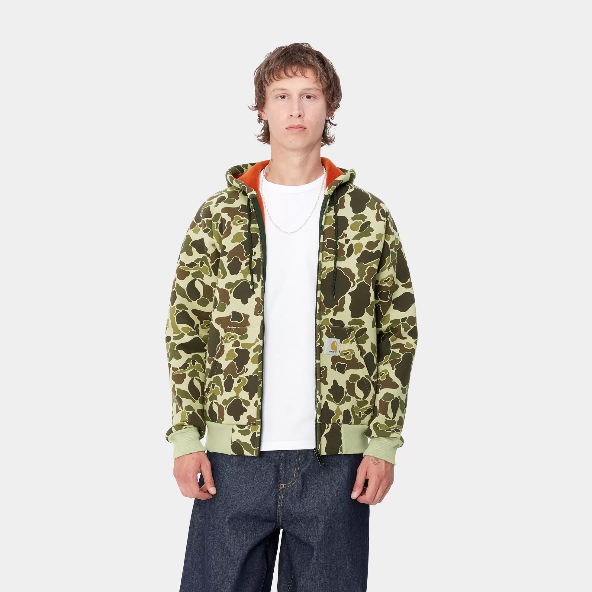 Vestes Et Manteaux | Sweats^Carhartt WIP Car-Lux Hooded Jacket Camo Duck, Green / Turmeric