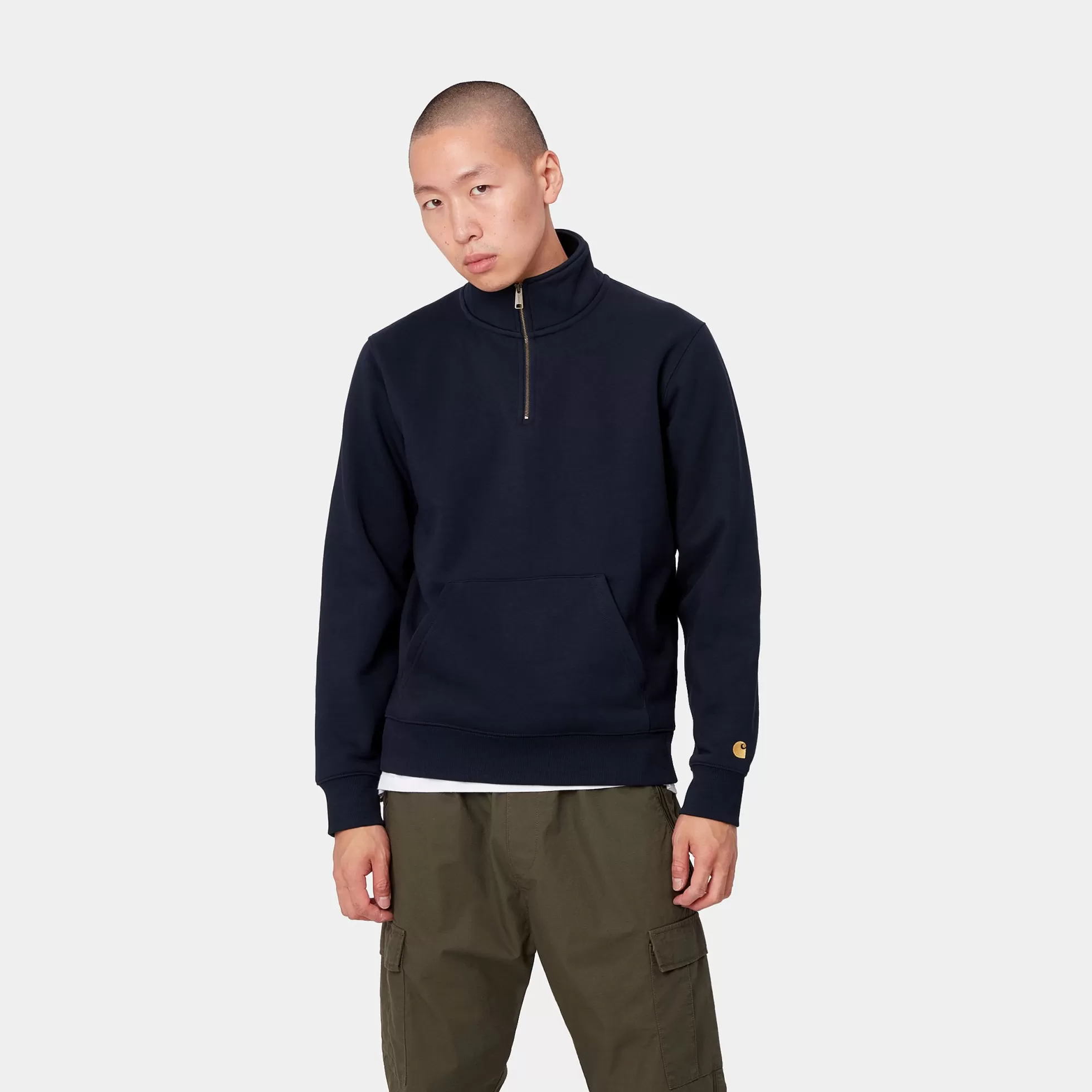 Sweats^Carhartt WIP Chase Neck Zip Sweatshirt Dark Navy / Gold