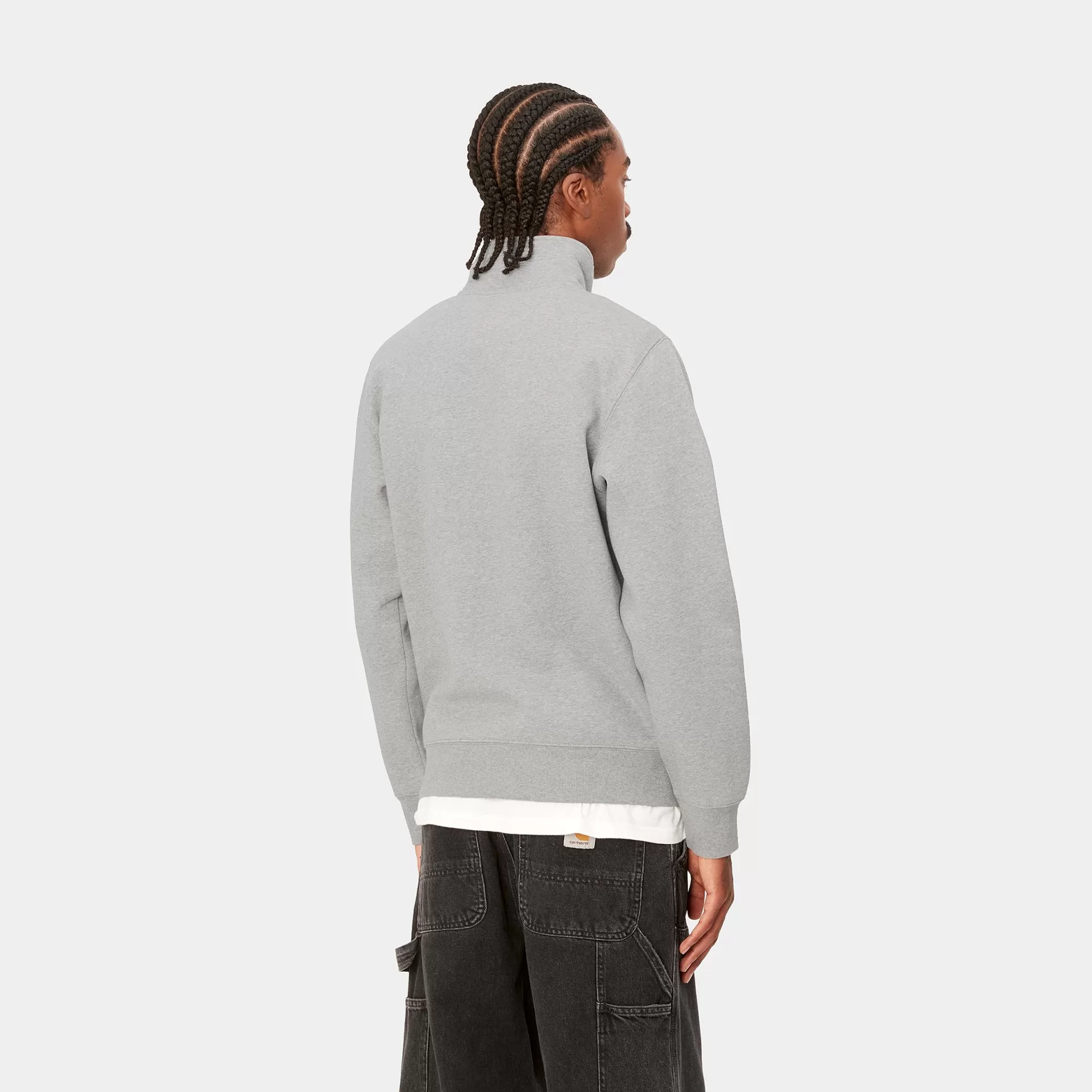 Sweats^Carhartt WIP Chase Neck Zip Sweatshirt Grey Heather / Gold