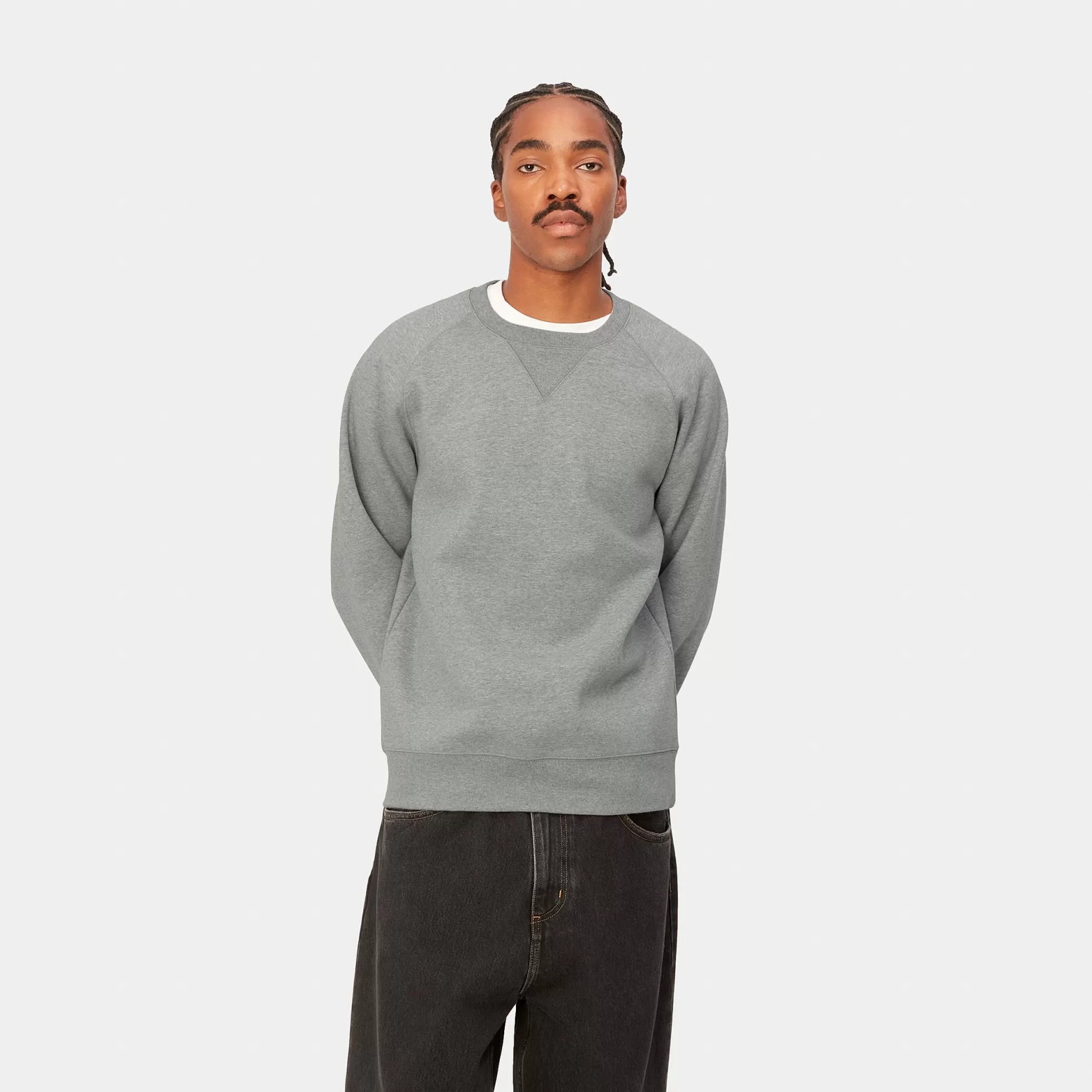 Sweats^Carhartt WIP Chase Sweatshirt Grey Heather / Gold