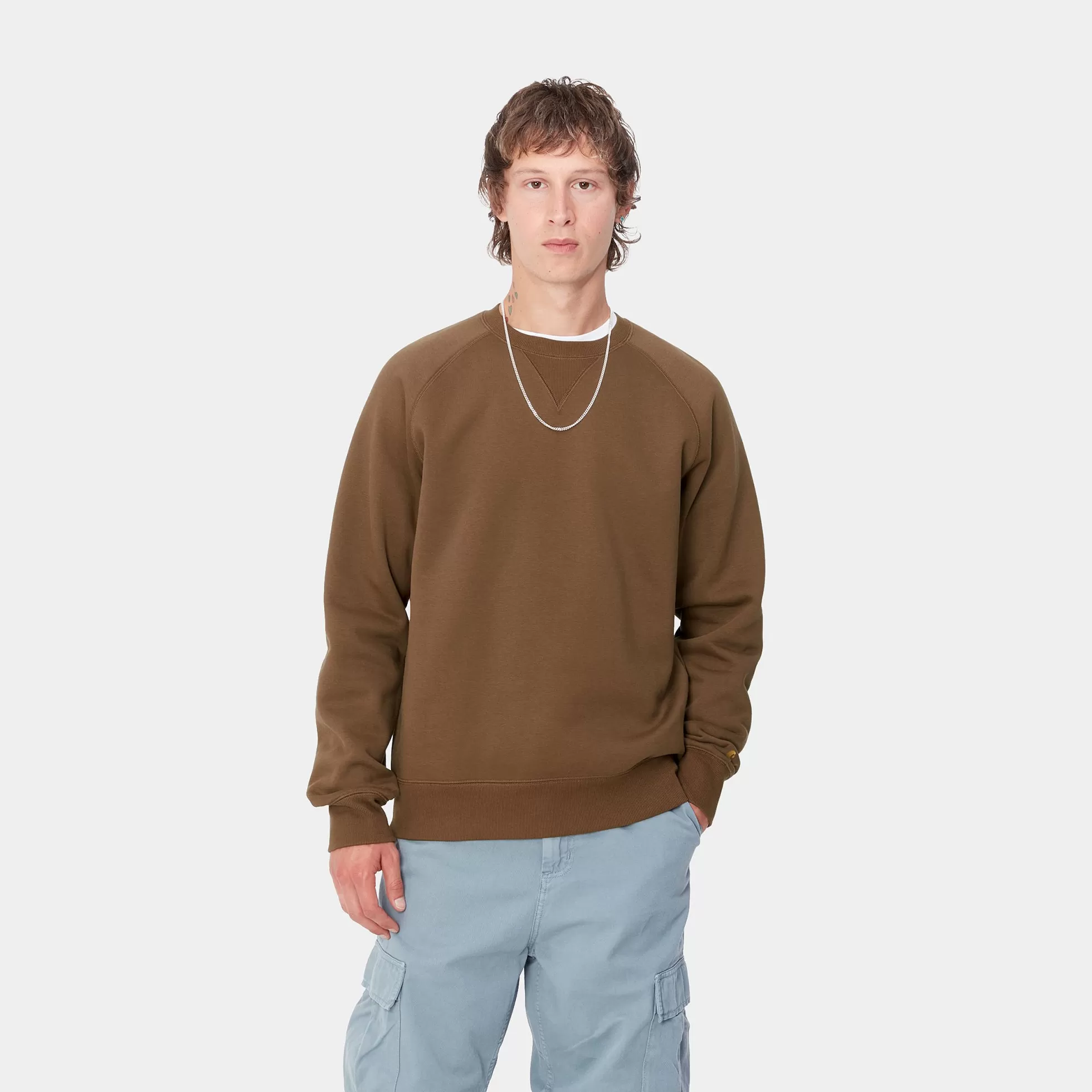 Sweats^Carhartt WIP Chase Sweatshirt Chocolate / Gold