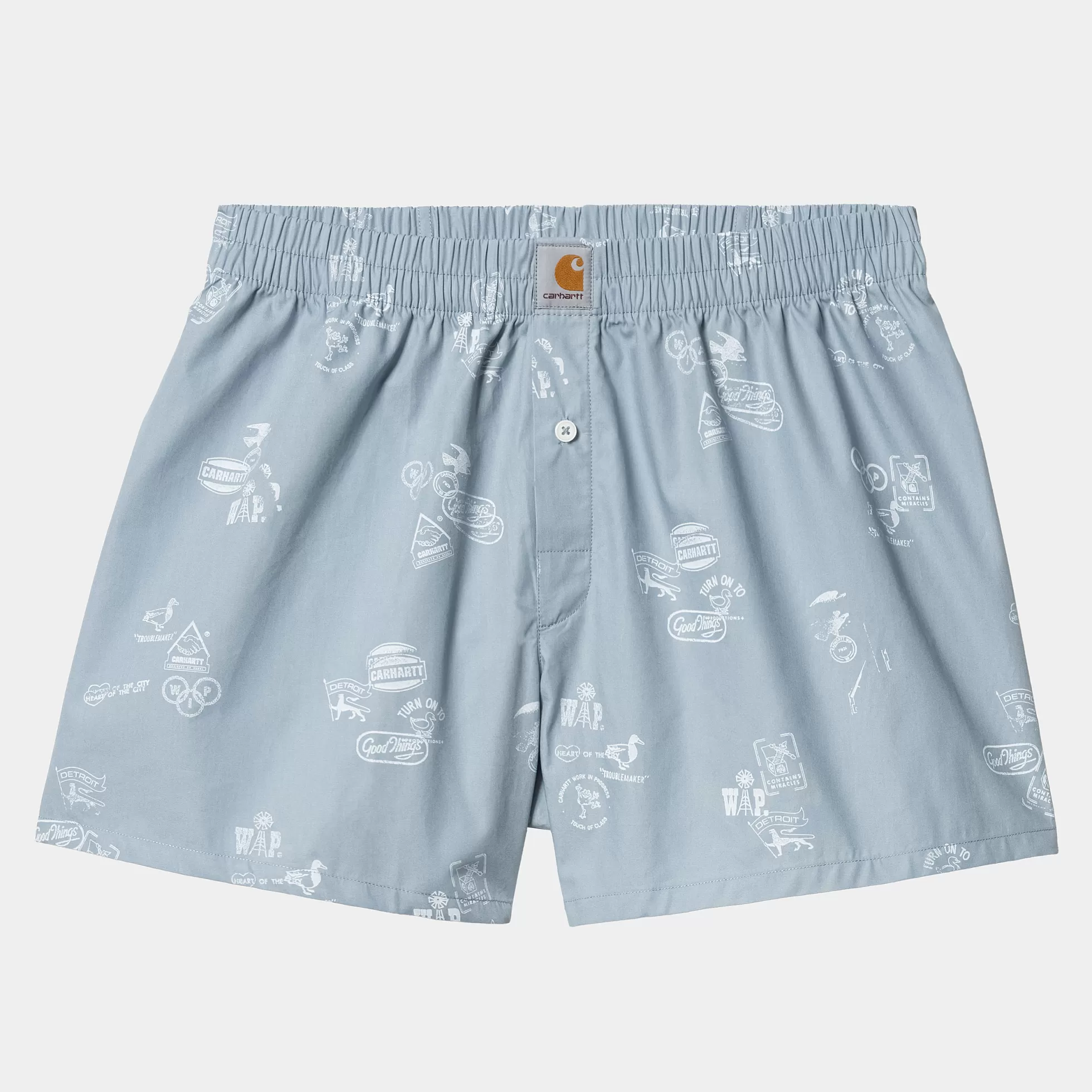 Sous-Vêtements^Carhartt WIP Cotton Boxer Stamp Print, Misty Sky