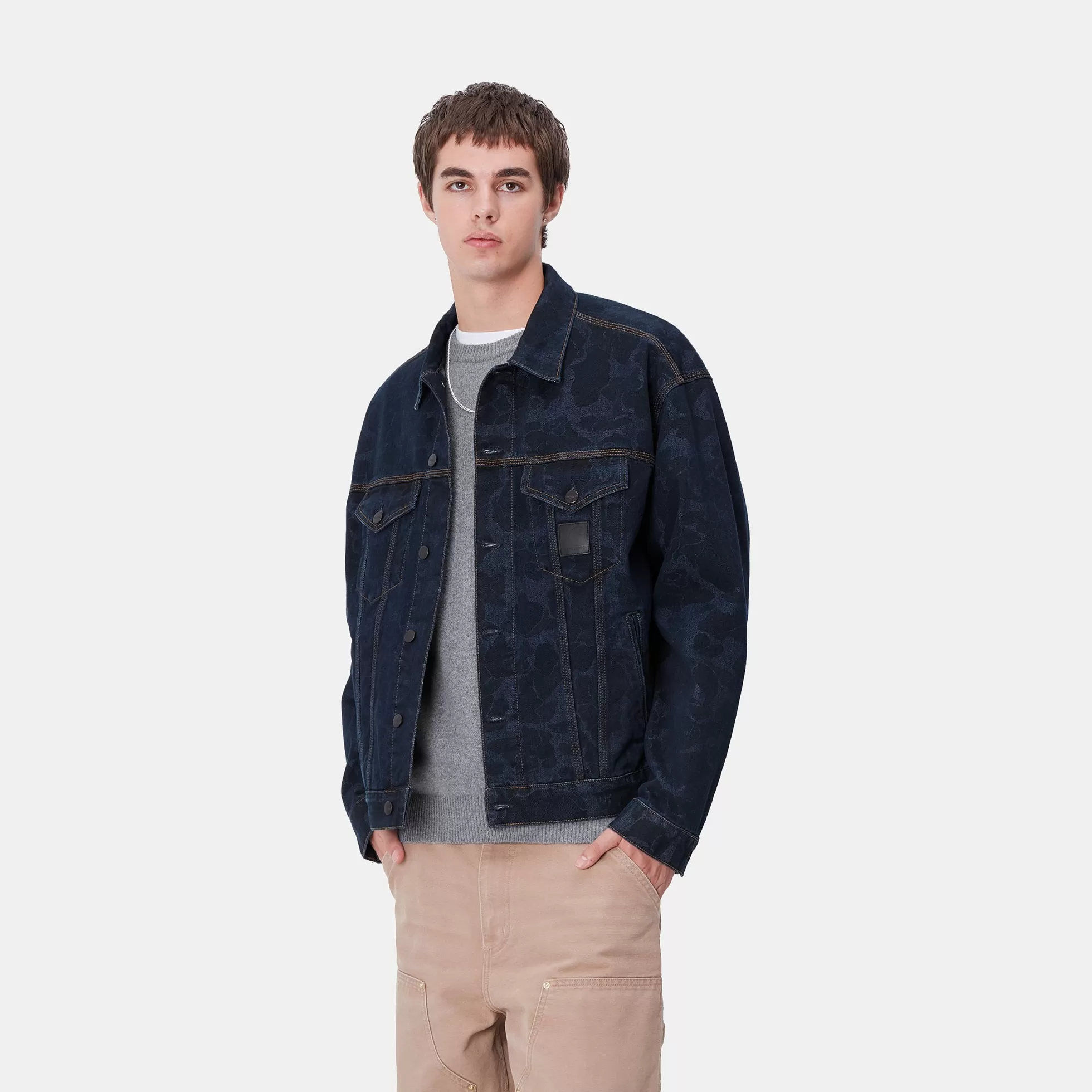 Vestes Et Manteaux | Denim^Carhartt WIP Duck Helston Jacket Camo Duck, Blue