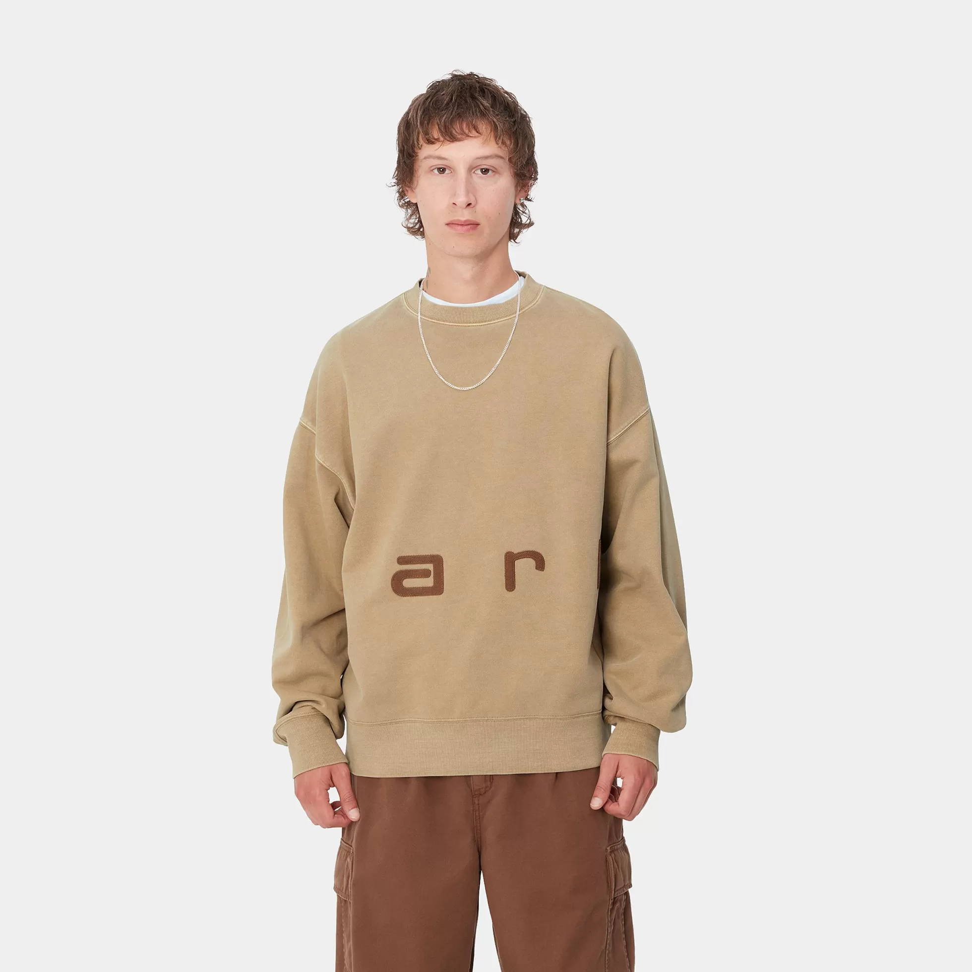 Sweats^Carhartt WIP Felt Script Sweat Peanut / Tobacco