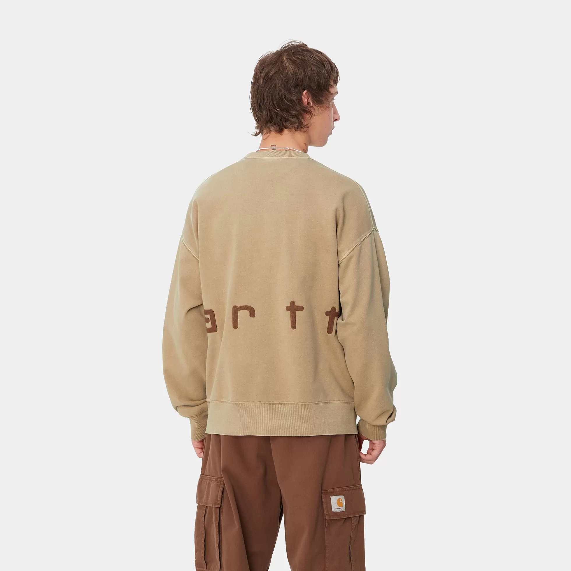 Sweats^Carhartt WIP Felt Script Sweat Peanut / Tobacco