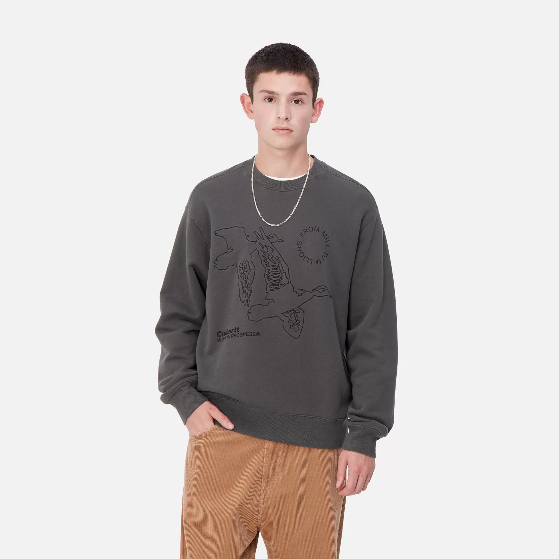 Sweats^Carhartt WIP Flying Ducks Sweat Graphite