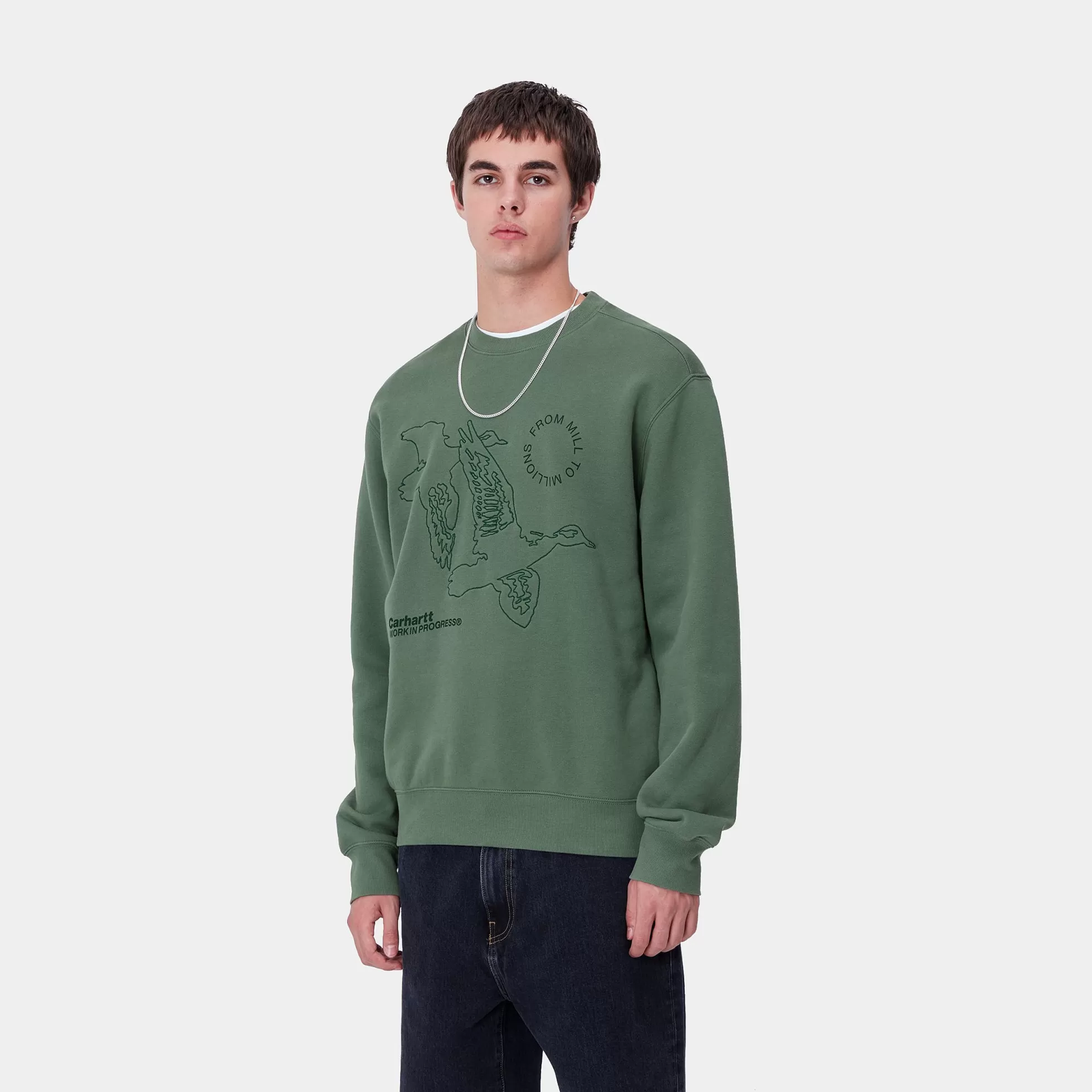 Sweats^Carhartt WIP Flying Ducks Sweat Duck Green