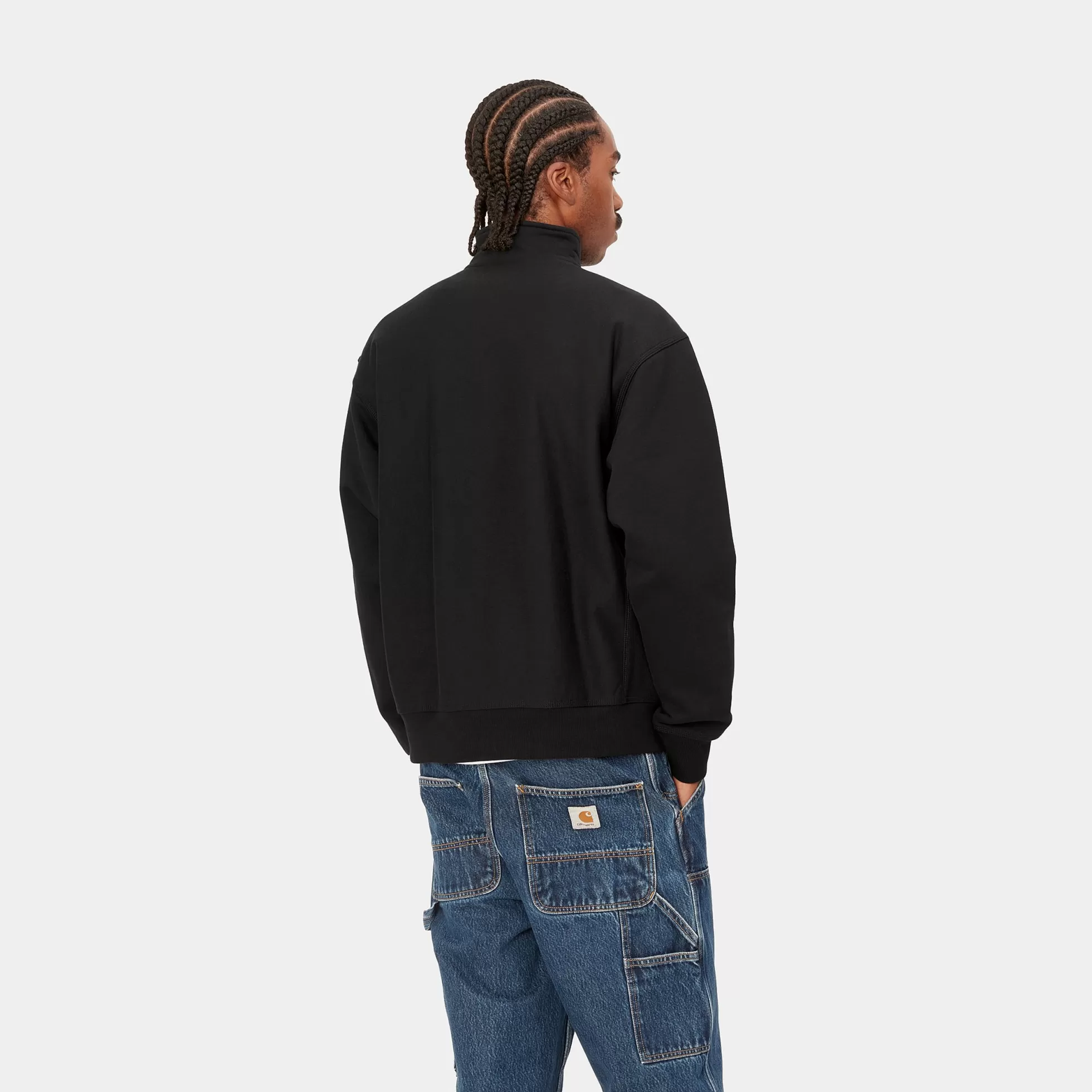 Sweats^Carhartt WIP Half Zip American Script Sweatshirt Black