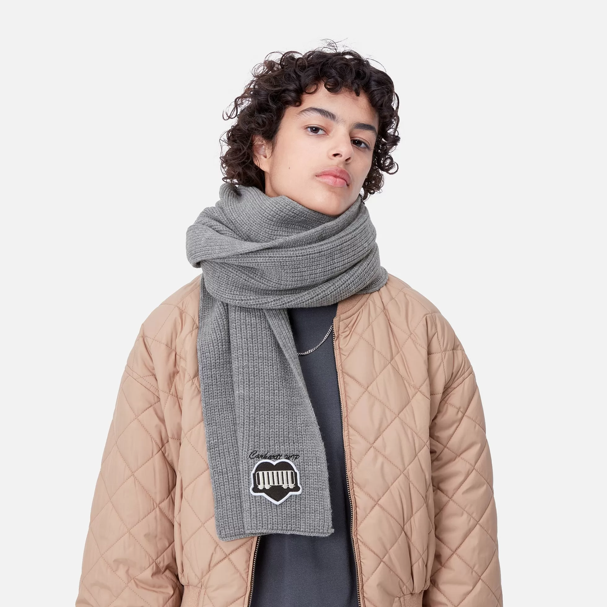 Accessoires | Accessoires^Carhartt WIP Heart Train Patch Scarf Grey Heather