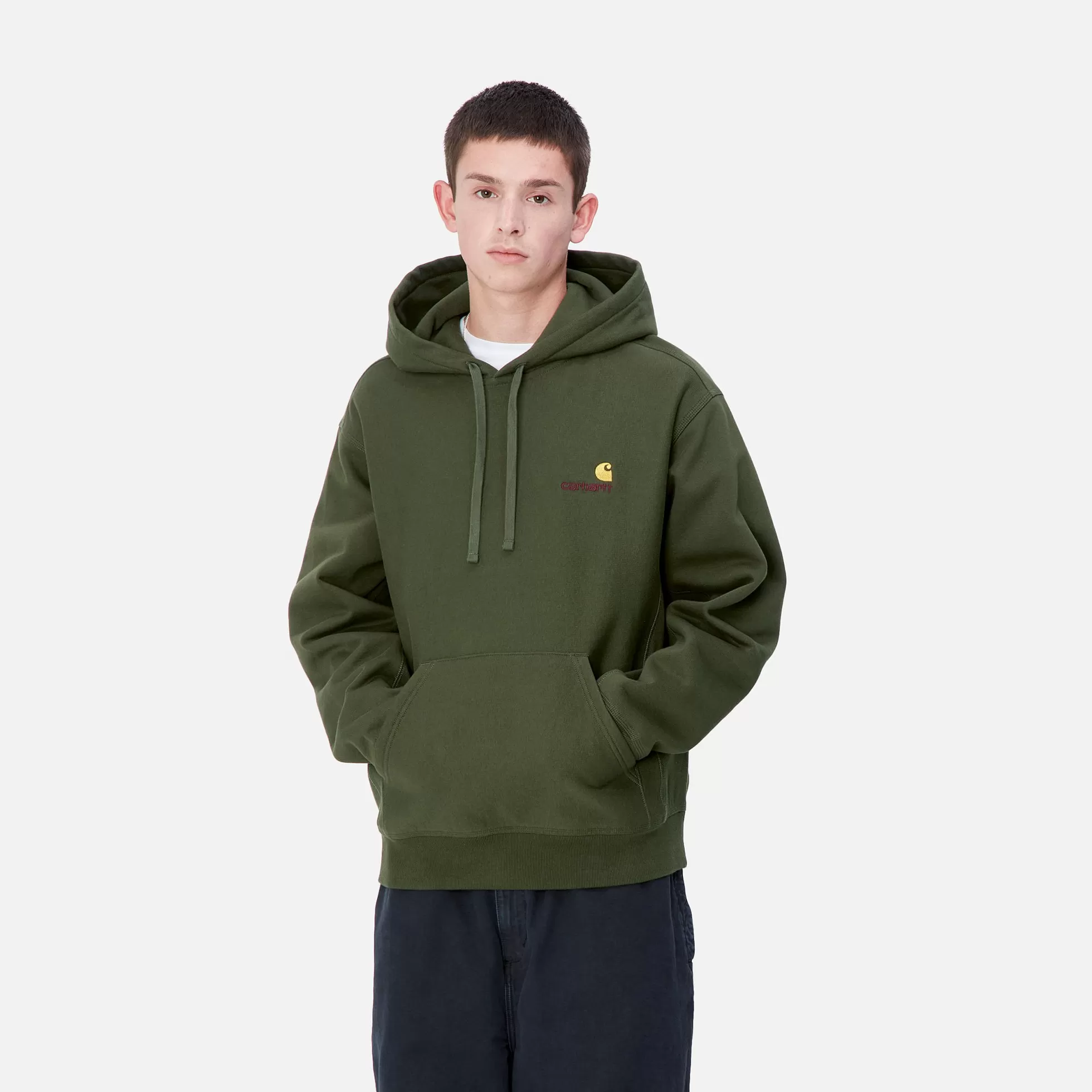 Sweats^Carhartt WIP Hooded American Script Sweatshirt Tarragon