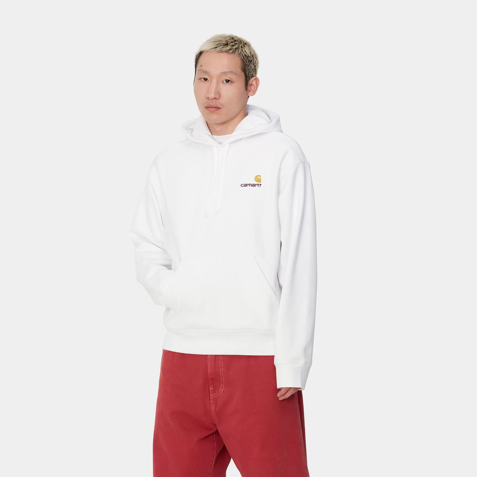 Sweats^Carhartt WIP Hooded American Script Sweatshirt White