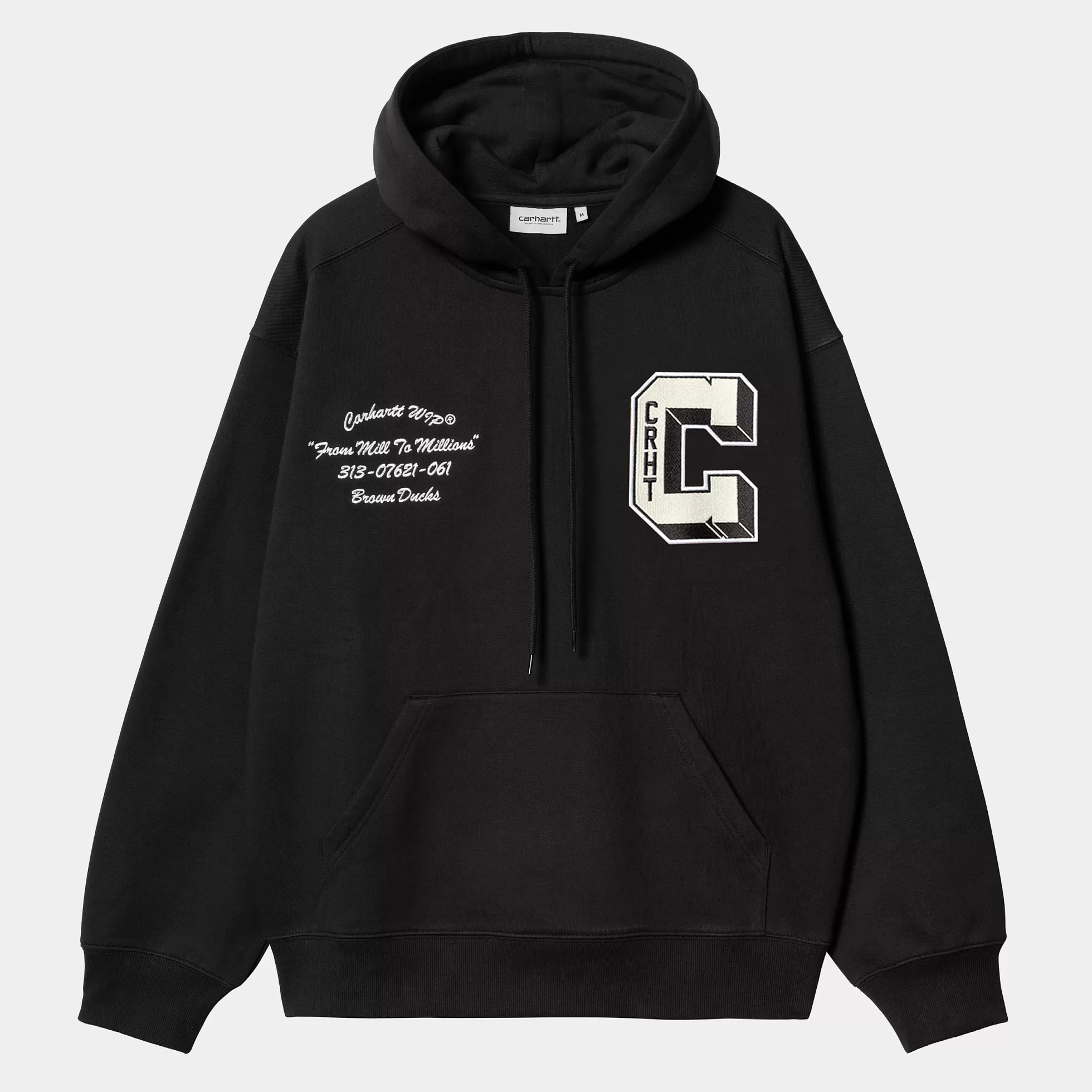 Sweats^Carhartt WIP Hooded Brown Ducks Sweat Black