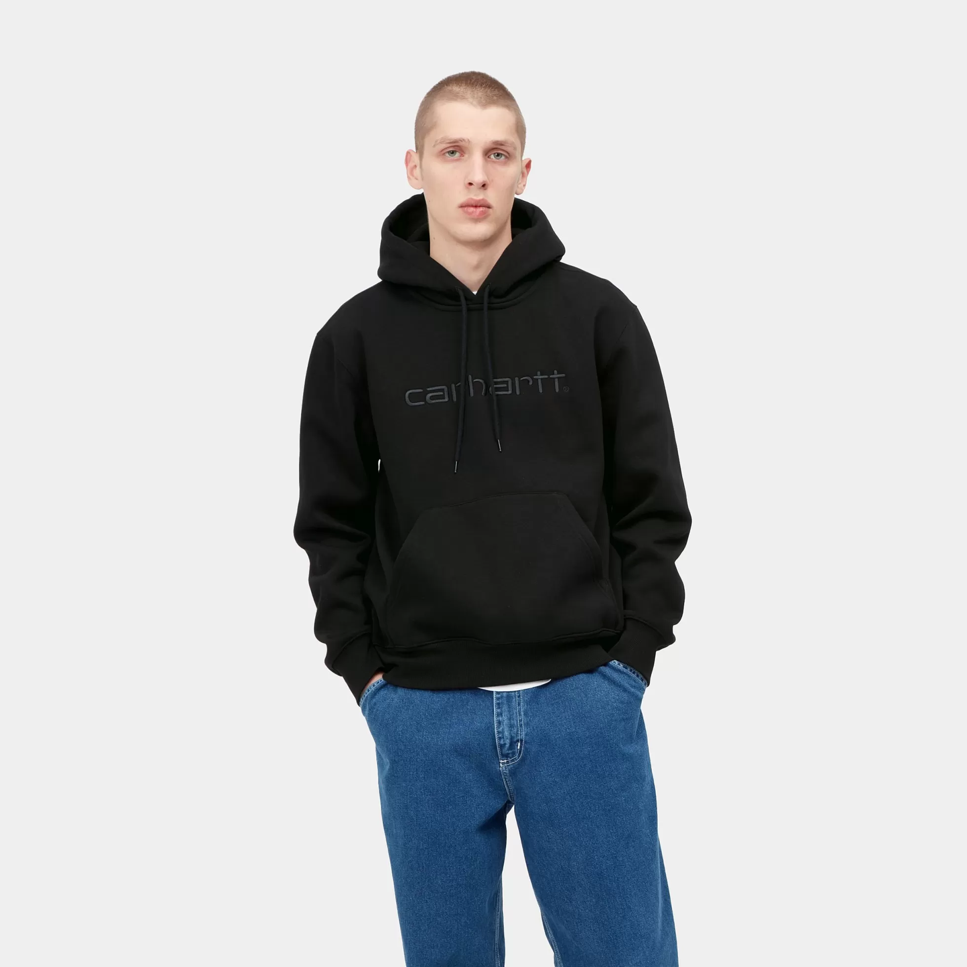 Sweats^Carhartt WIP Hooded Carhartt Sweatshirt Black / Black