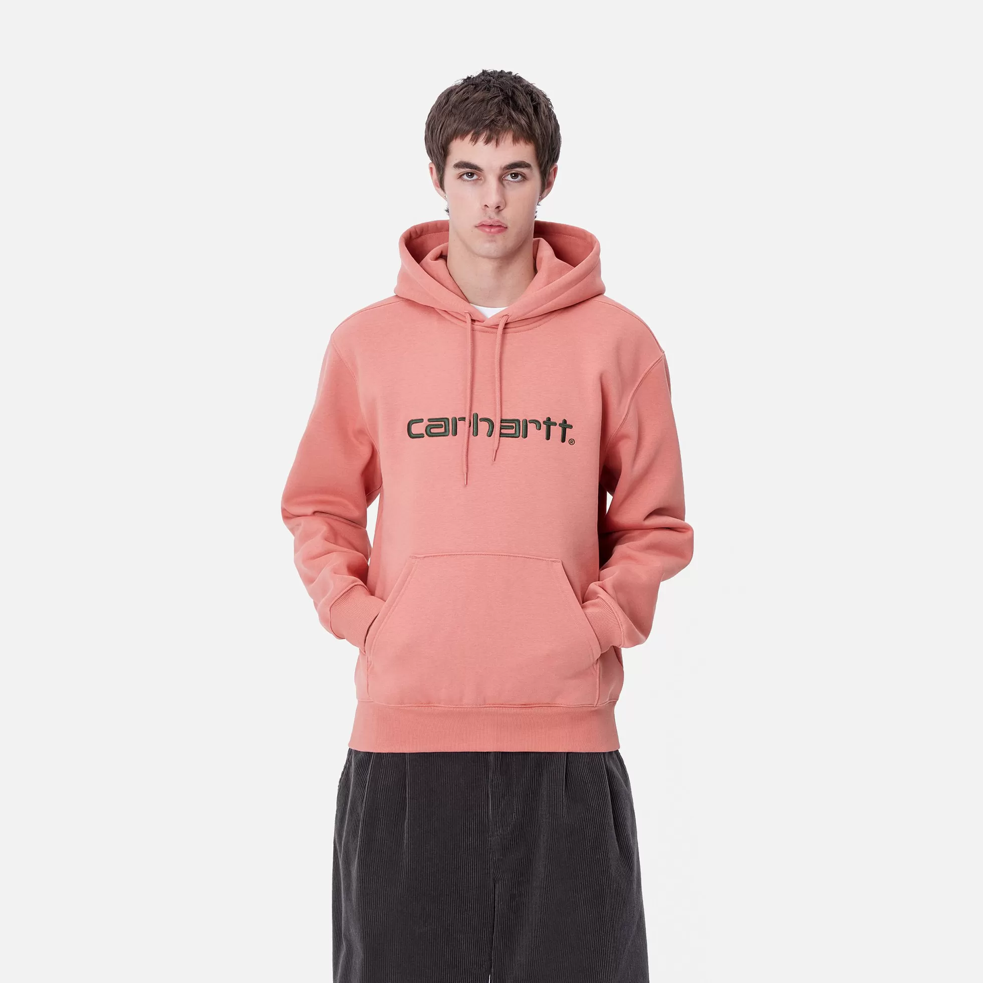 Sweats^Carhartt WIP Hooded Carhartt Sweatshirt Dusty Rose / Sycamore Tree