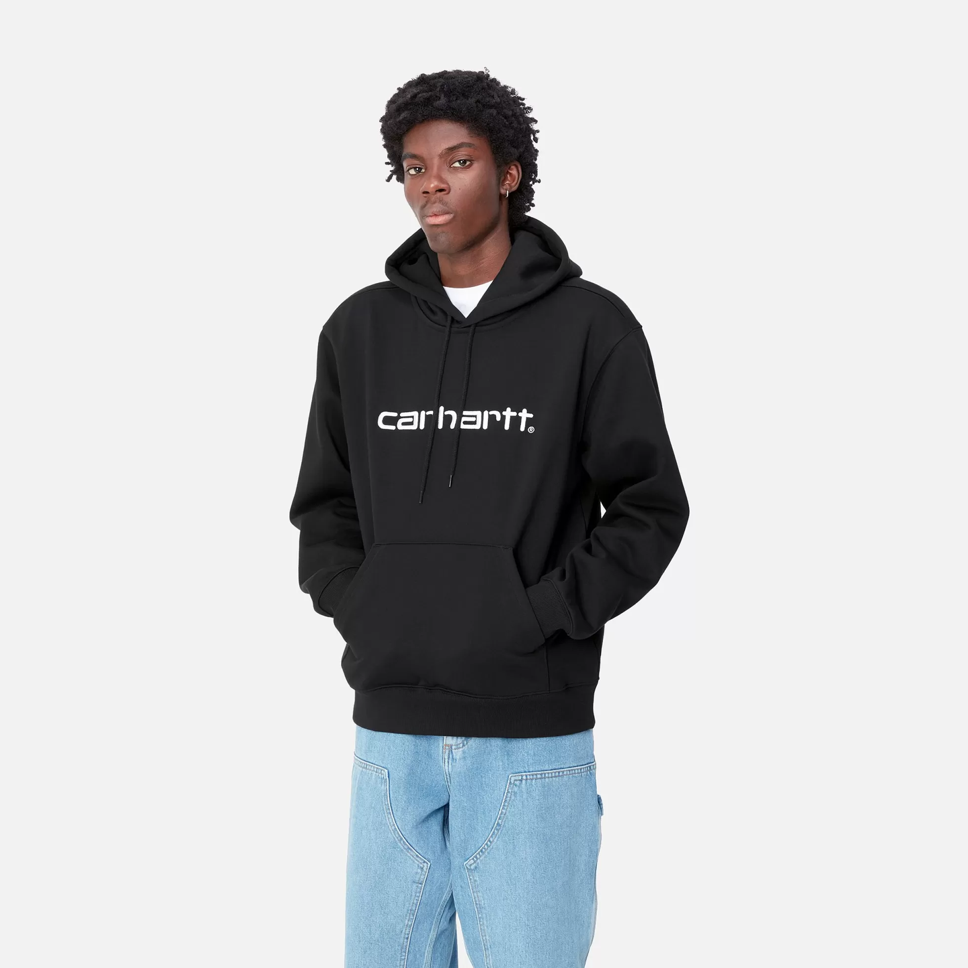 Sweats^Carhartt WIP Hooded Carhartt Sweatshirt Black / White