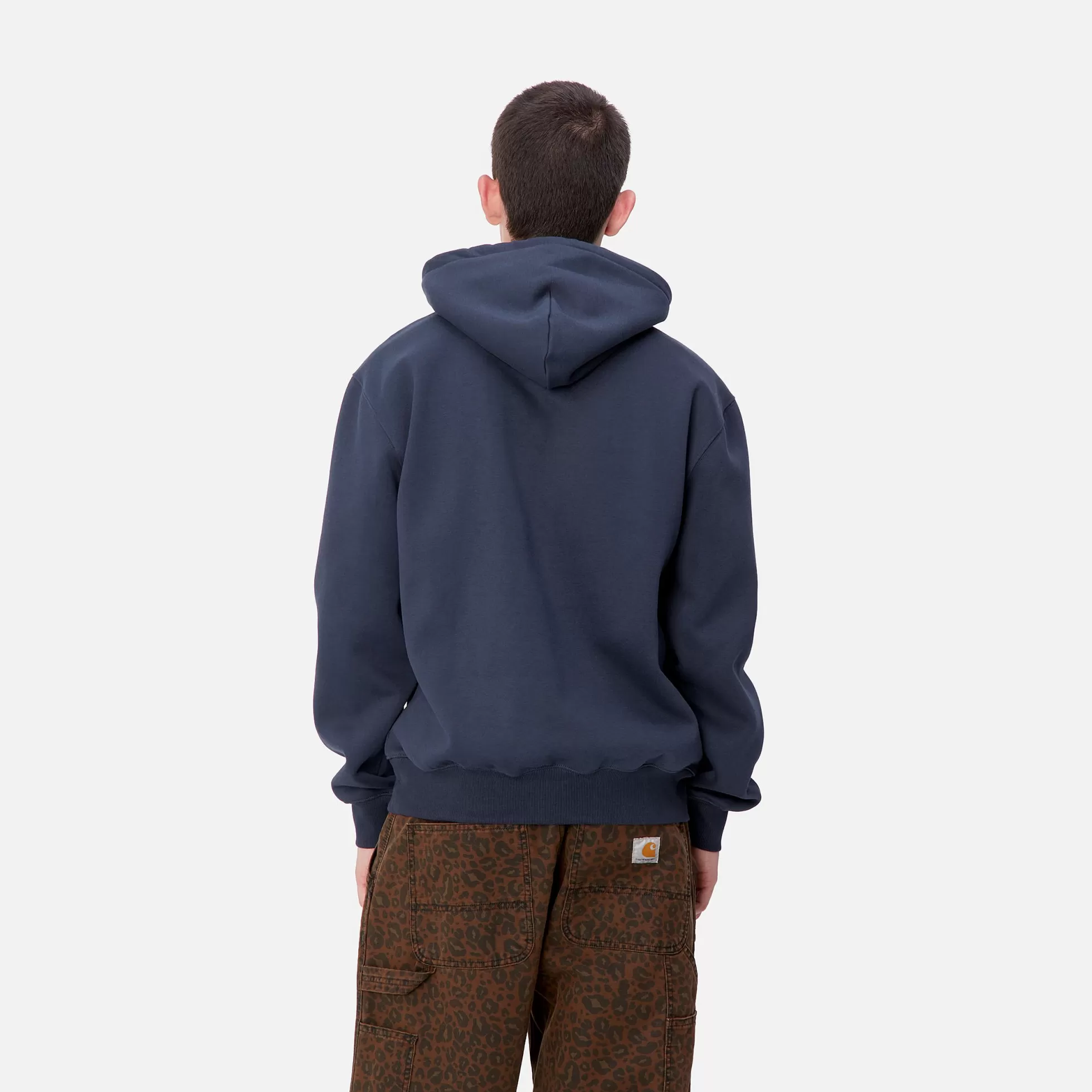 Sweats^Carhartt WIP Hooded Carhartt Sweatshirt Air Force Blue / Malbec