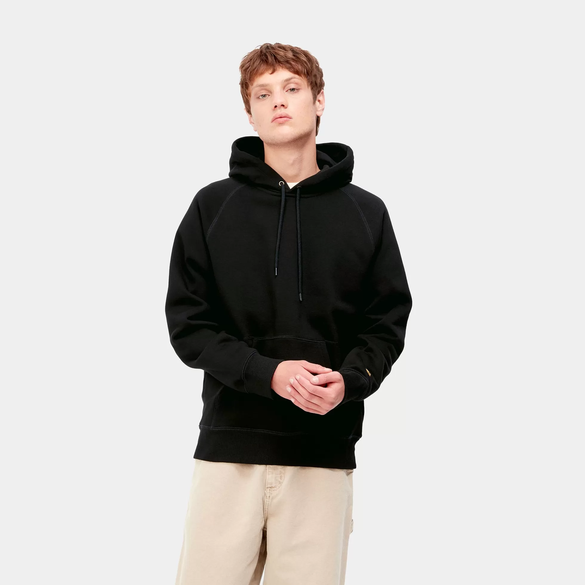 Sweats^Carhartt WIP Hooded Chase Sweatshirt Black / Gold