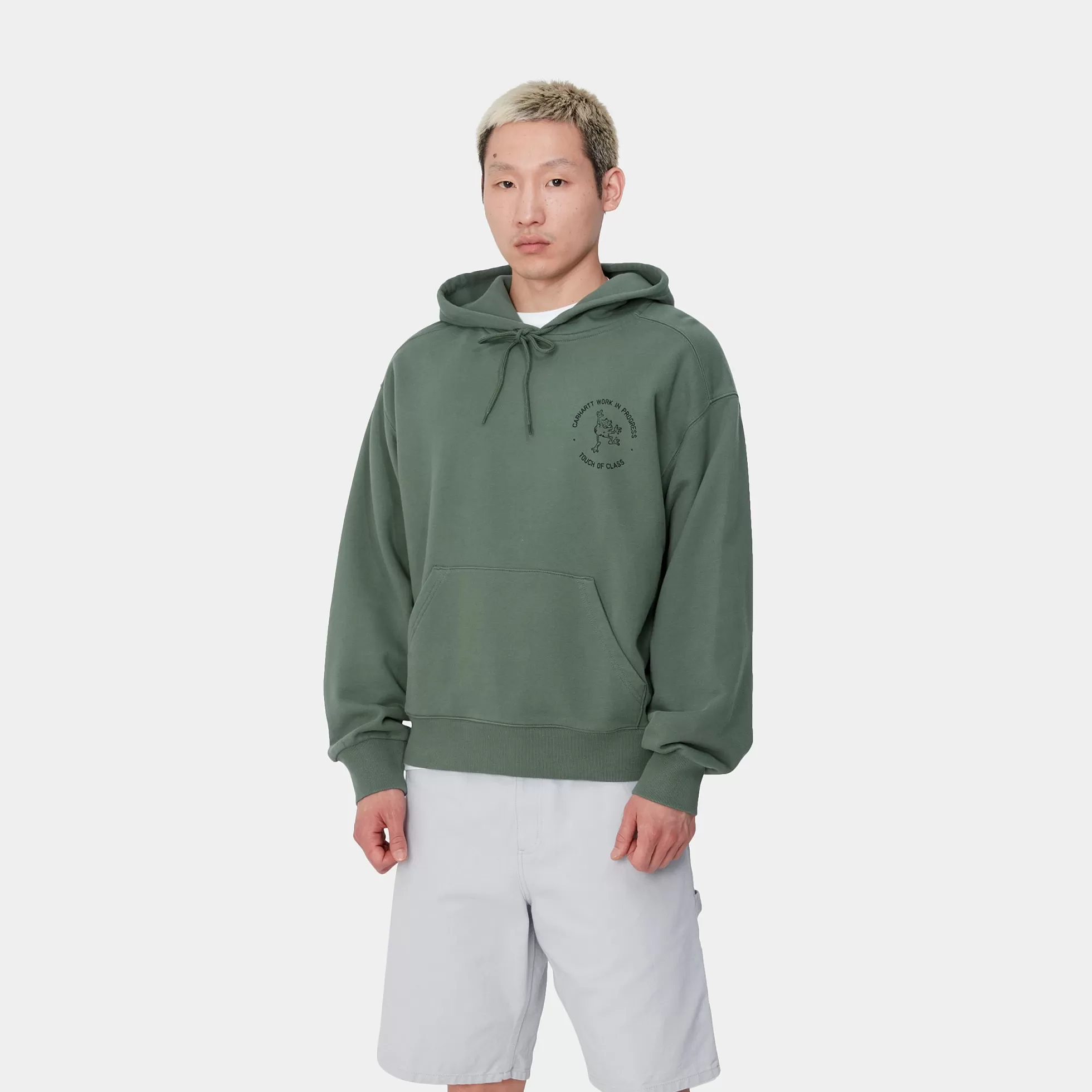 Sweats^Carhartt WIP Hooded Stamp Sweat Duck Green / Black