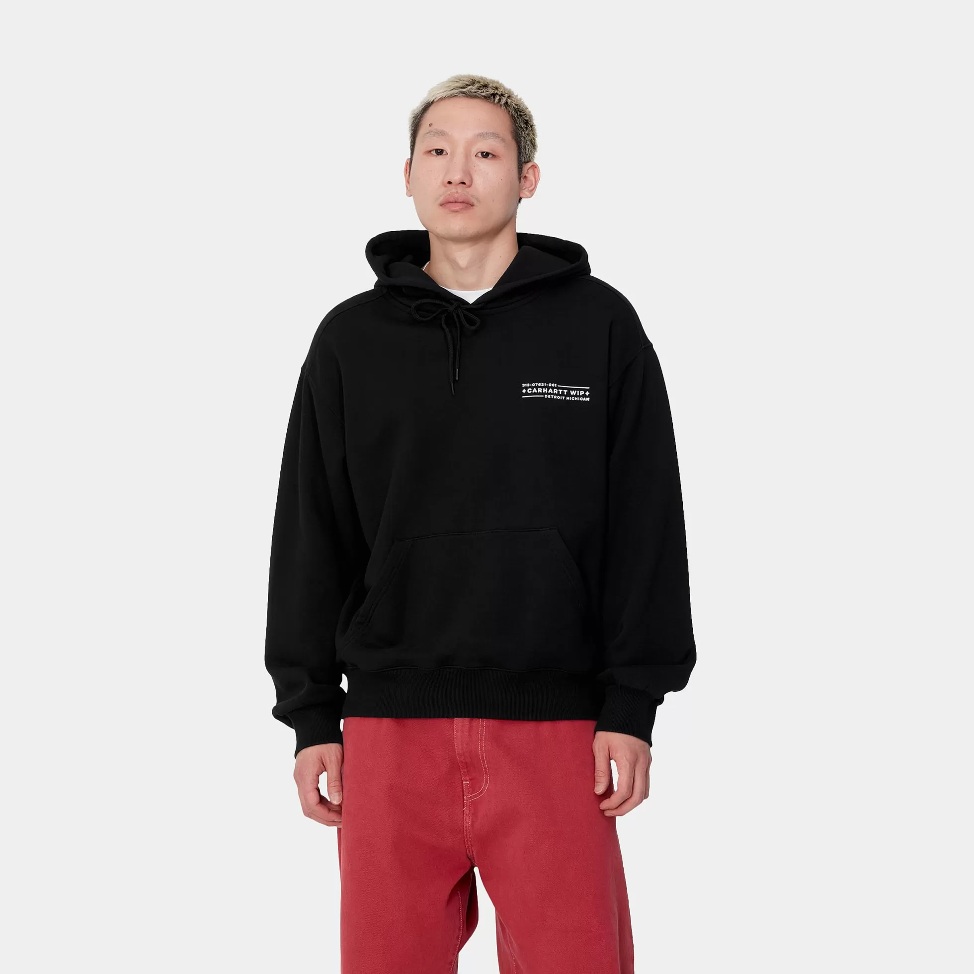 Sweats^Carhartt WIP Hooded Stamp Sweat Black / White