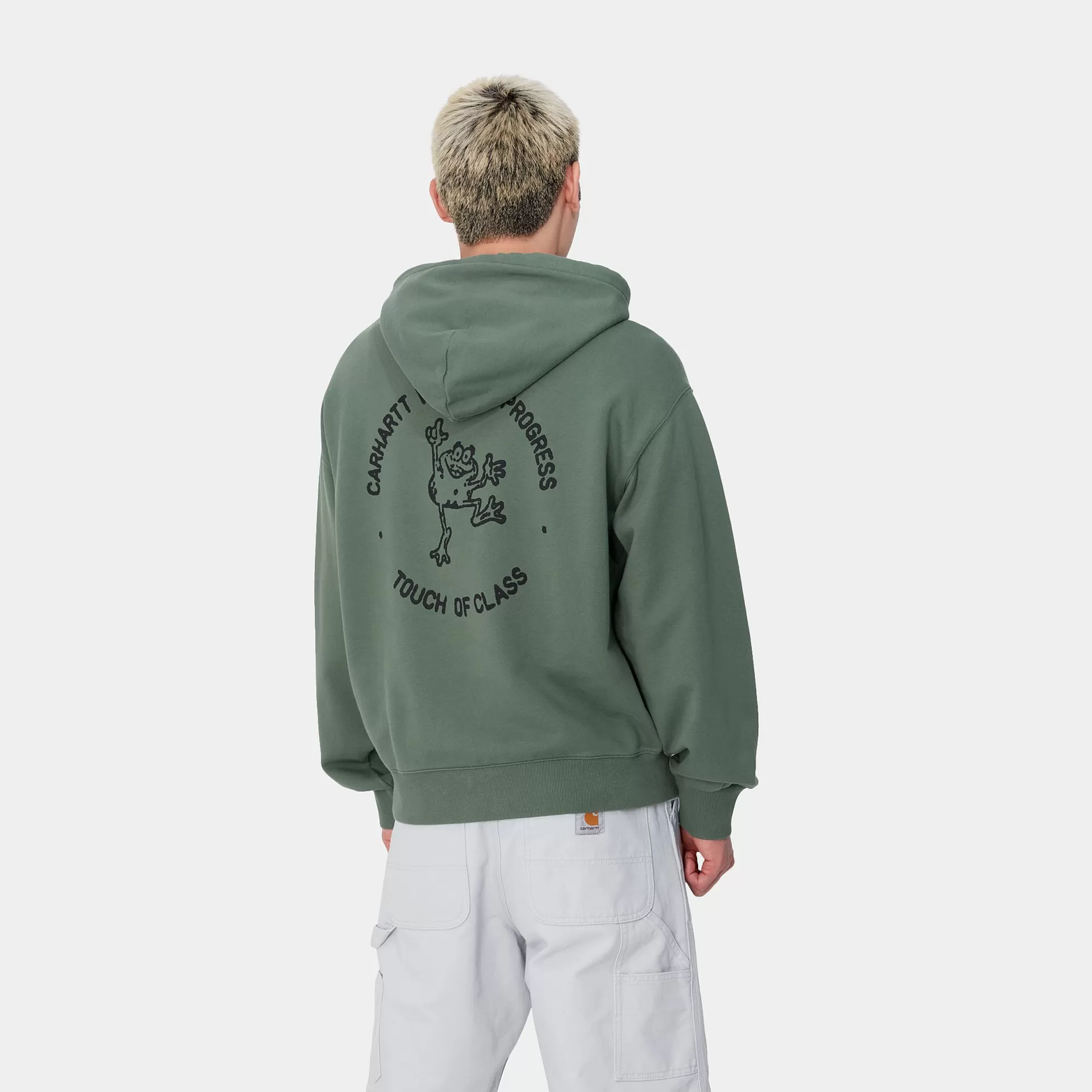 Sweats^Carhartt WIP Hooded Stamp Sweat Duck Green / Black