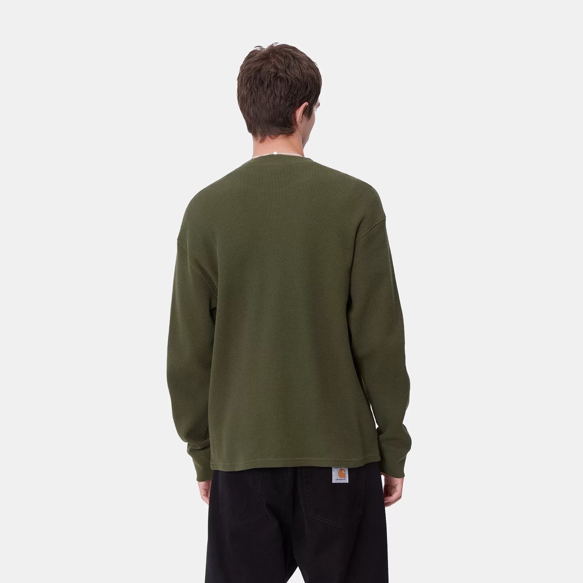 T-Shirts & Polos^Carhartt WIP L/S Basics Script T-Shirt Office Green / Winter Spice