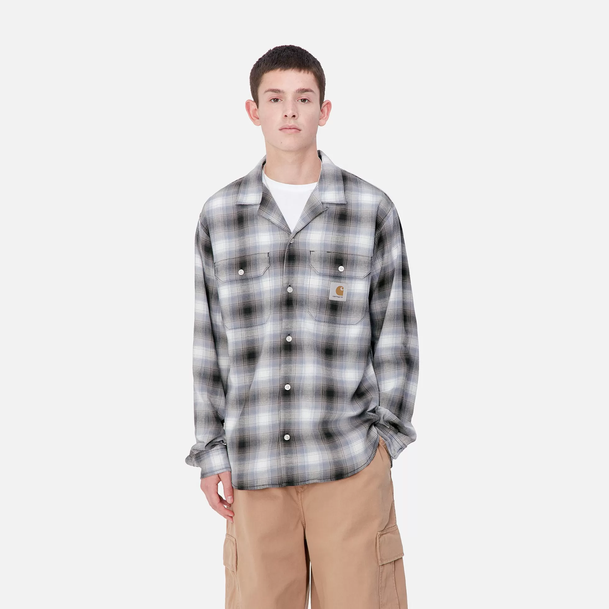 Chemises^Carhartt WIP L/S Blanchard Shirt Blanchard Check, Charm Blue