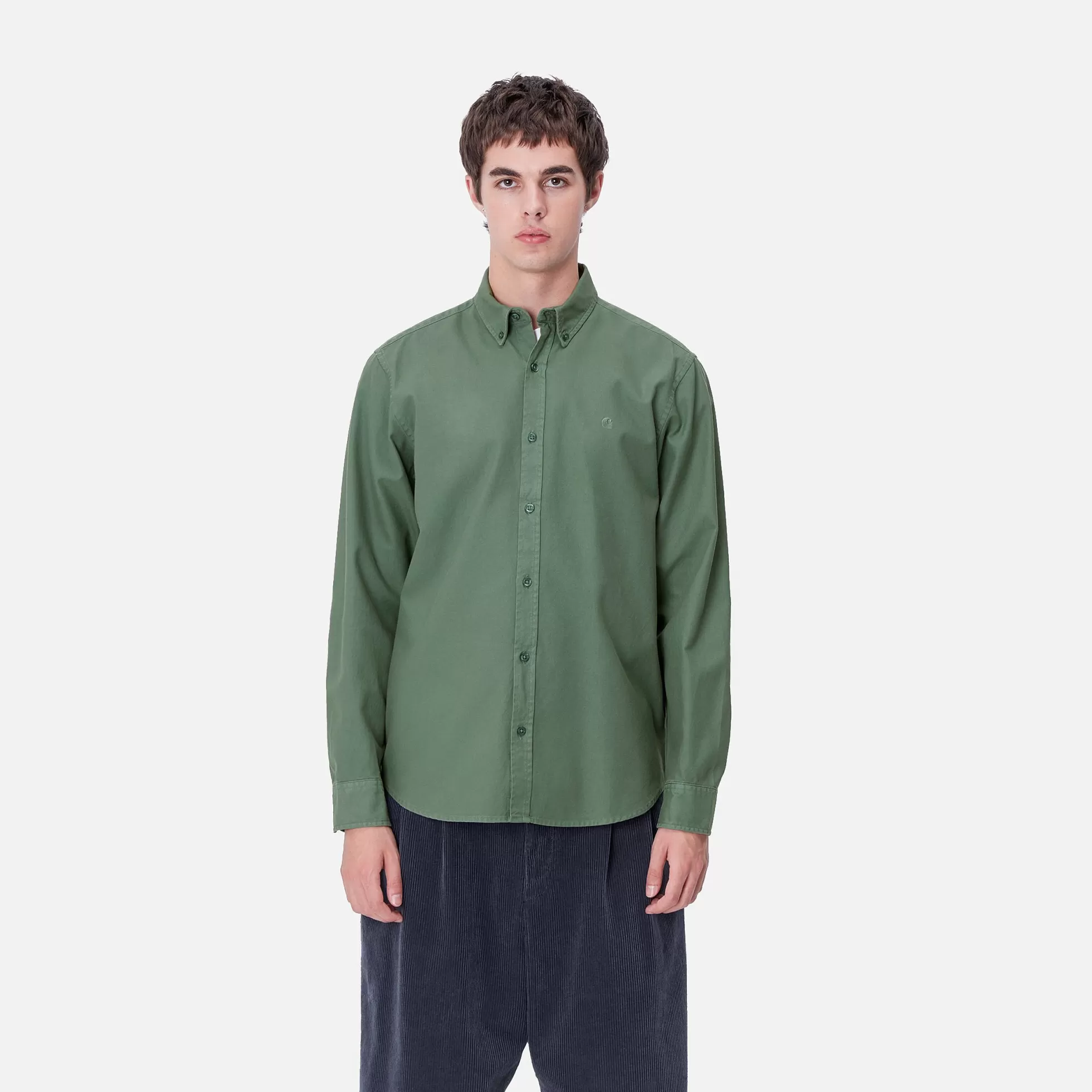 Chemises^Carhartt WIP L/S Bolton Shirt Duck Green