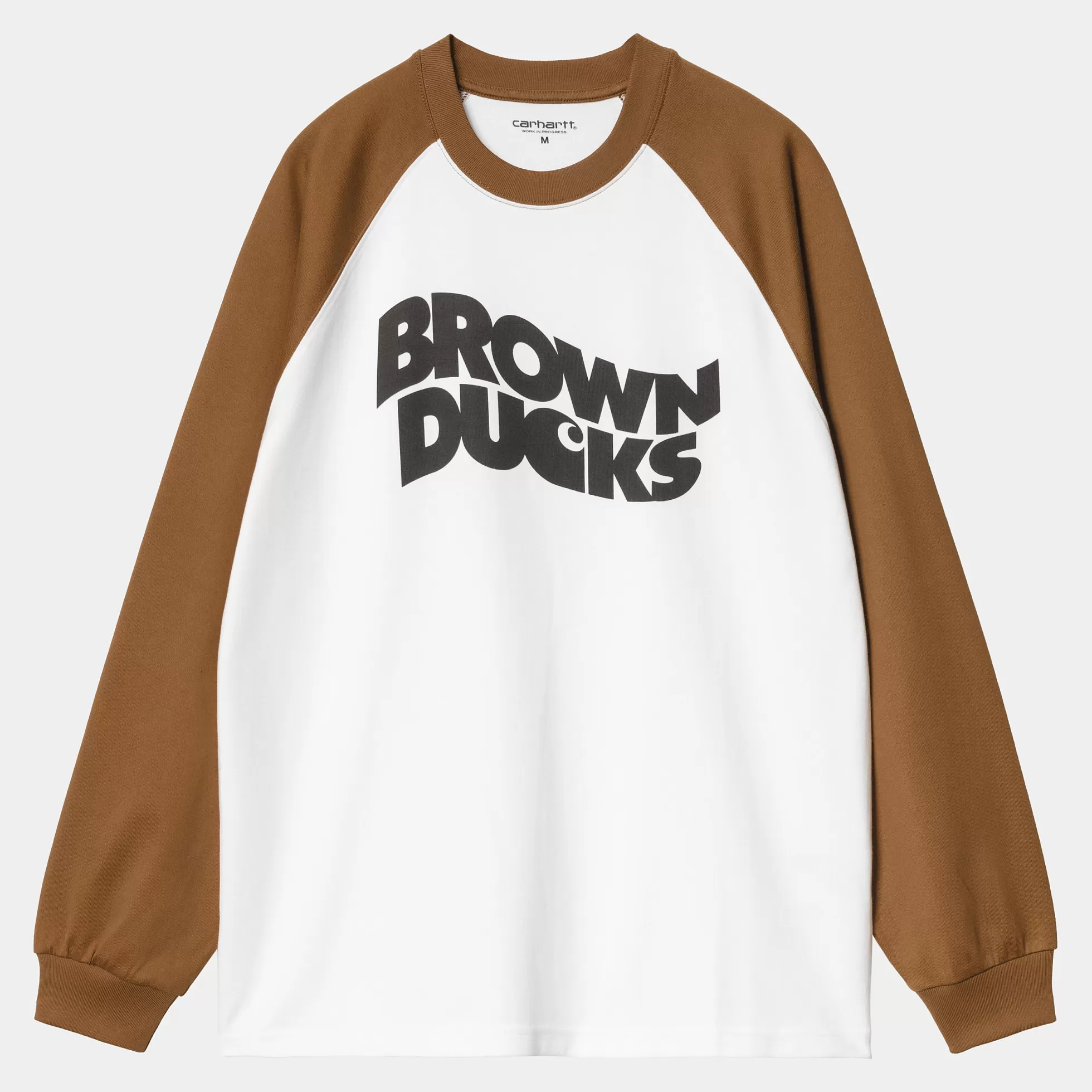 T-Shirts & Polos^Carhartt WIP L/S Brown Ducks Baseball T-S White / Hamilton Brown