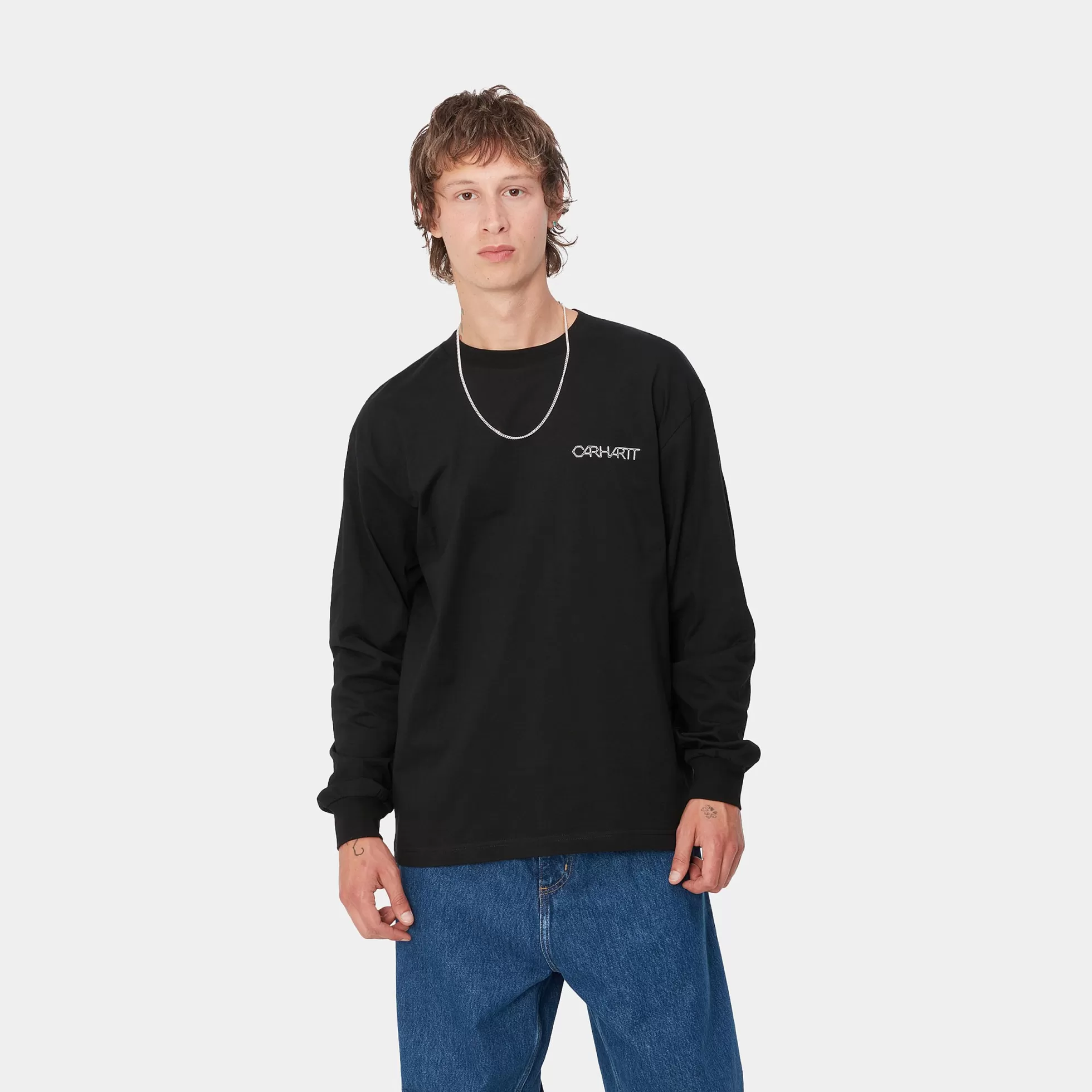 T-Shirts & Polos^Carhartt WIP L/S Detroit Standard T-Shirt Black / White