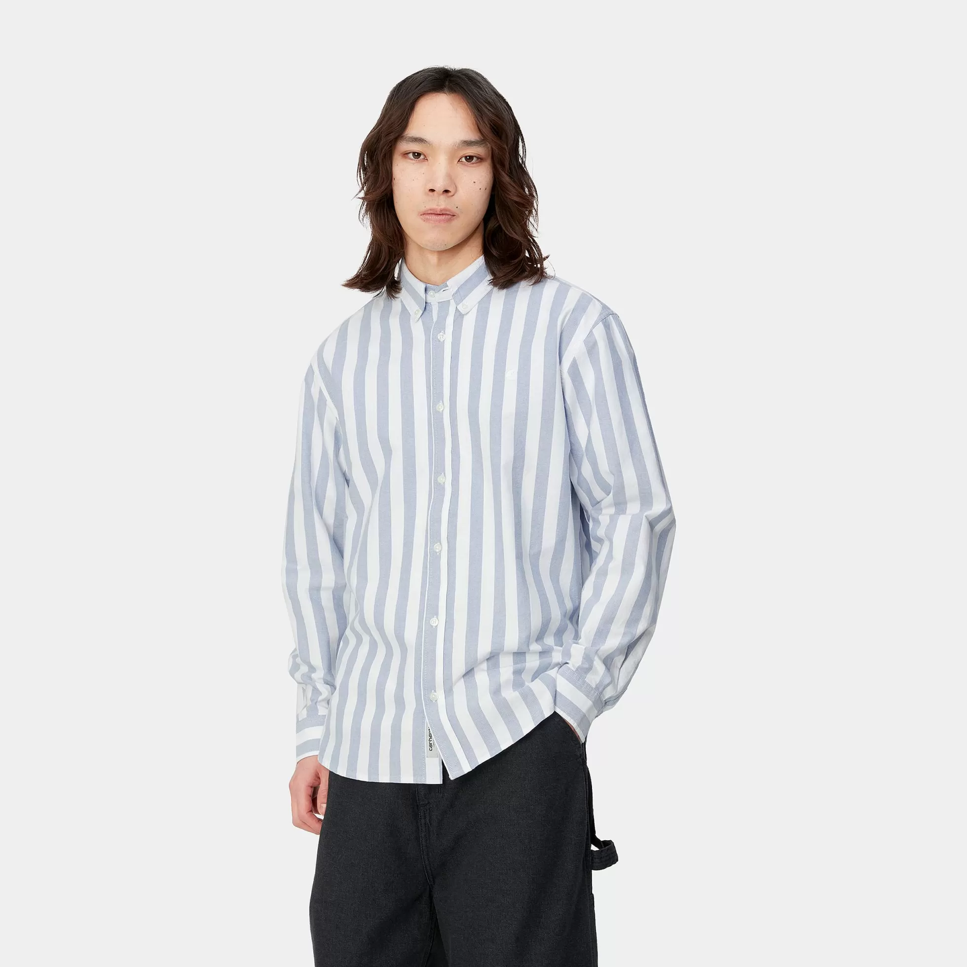 Chemises^Carhartt WIP L/S Dillion Shirt Dillion Stripe, Bleach / White