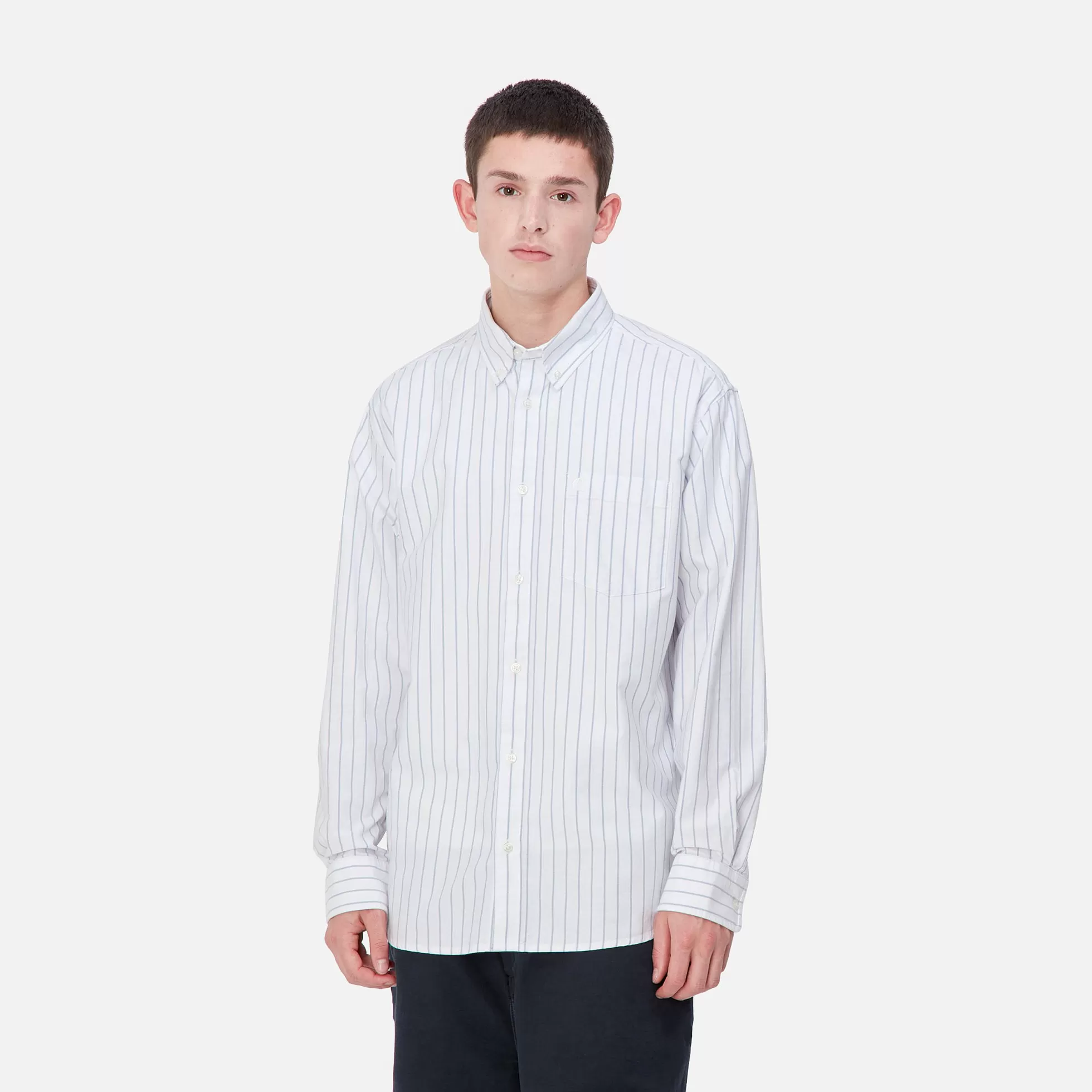 Chemises^Carhartt WIP L/S Dowlen Shirt Dowlen Stripe, White / White