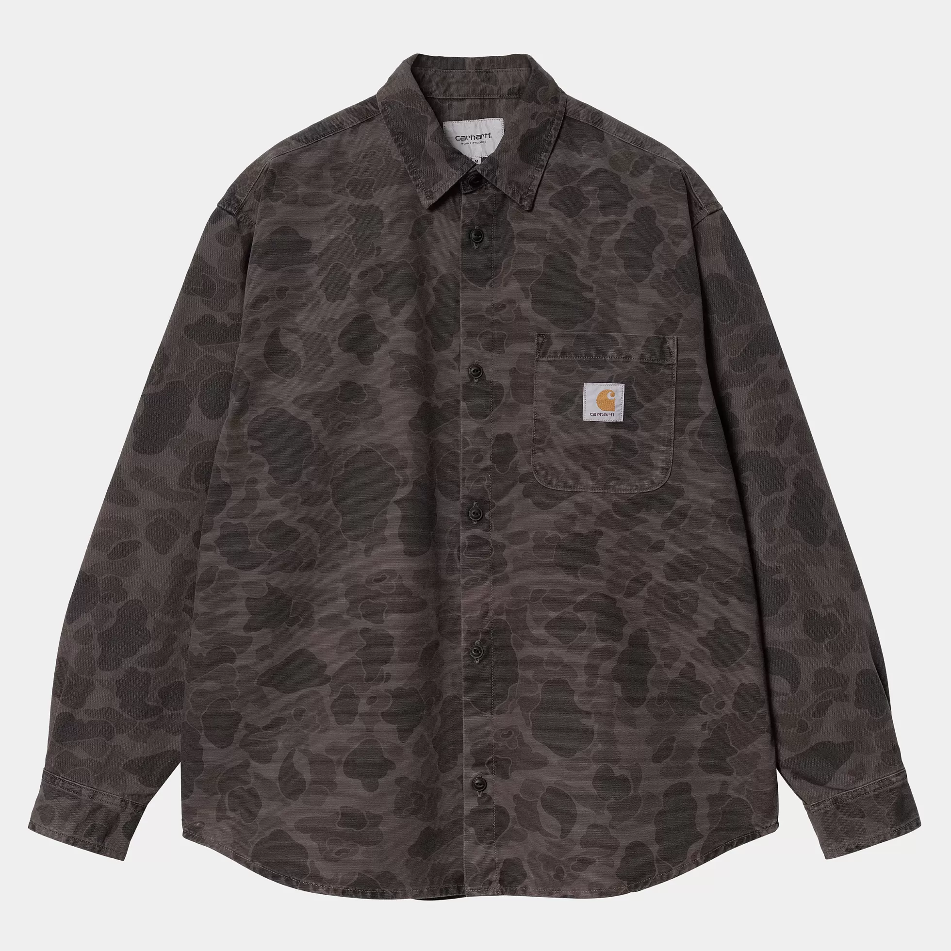 Chemises^Carhartt WIP L/S Duck Shirt Camo Duck, Green / Graphite