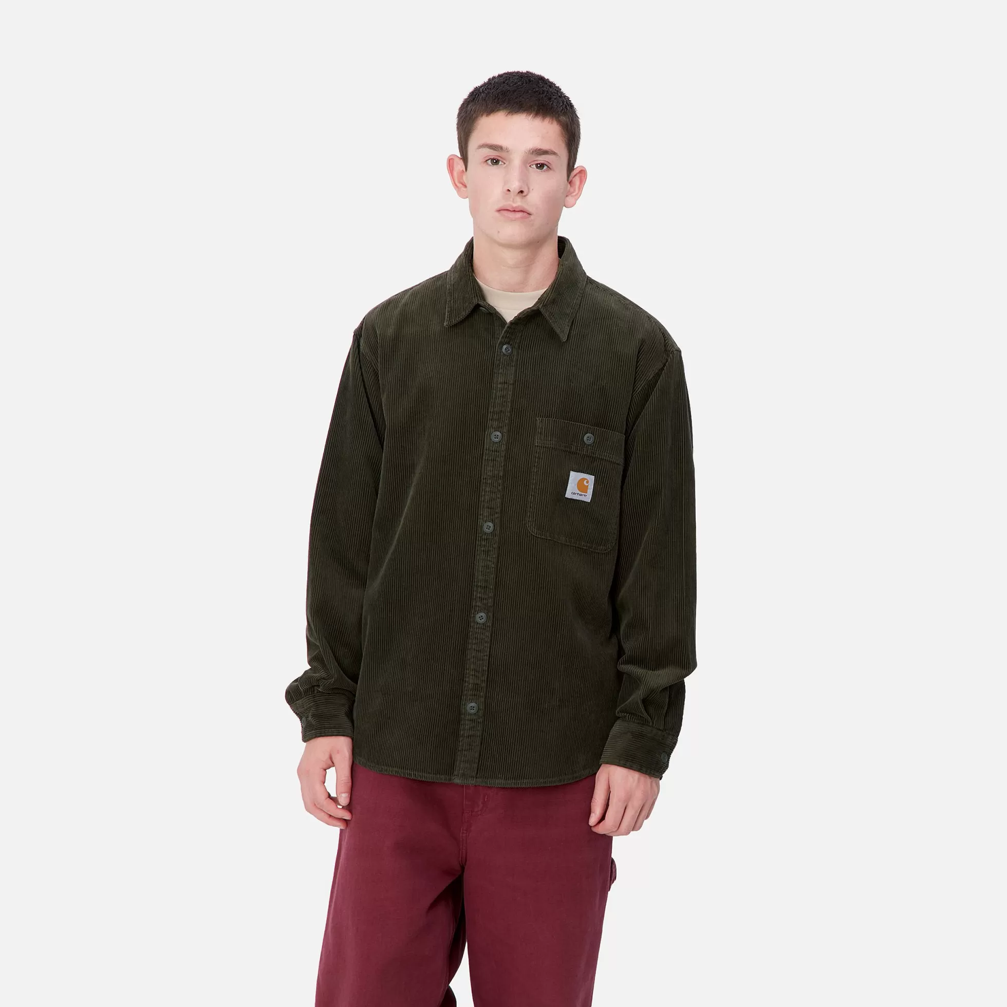 Chemises^Carhartt WIP L/S Flint Shirt Office Green