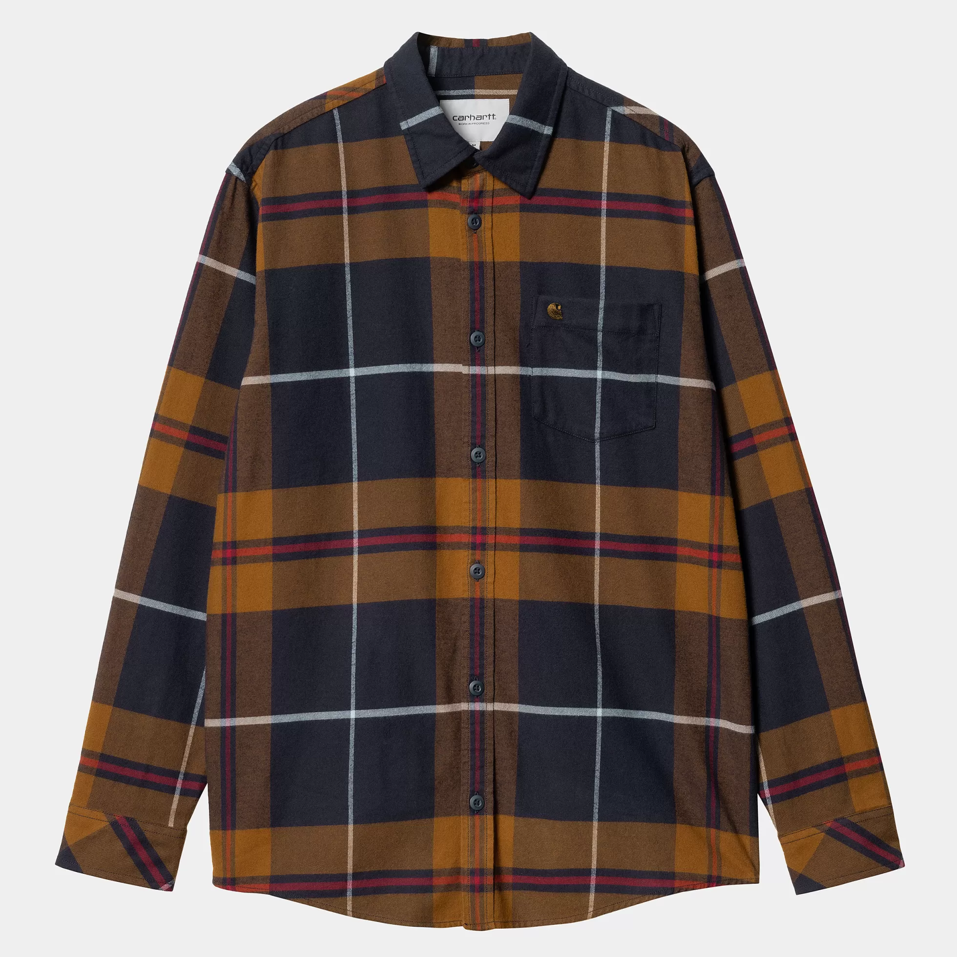 Chemises^Carhartt WIP L/S Garnett Shirt Garnett Check, Deep H Brown / Deep H Brown