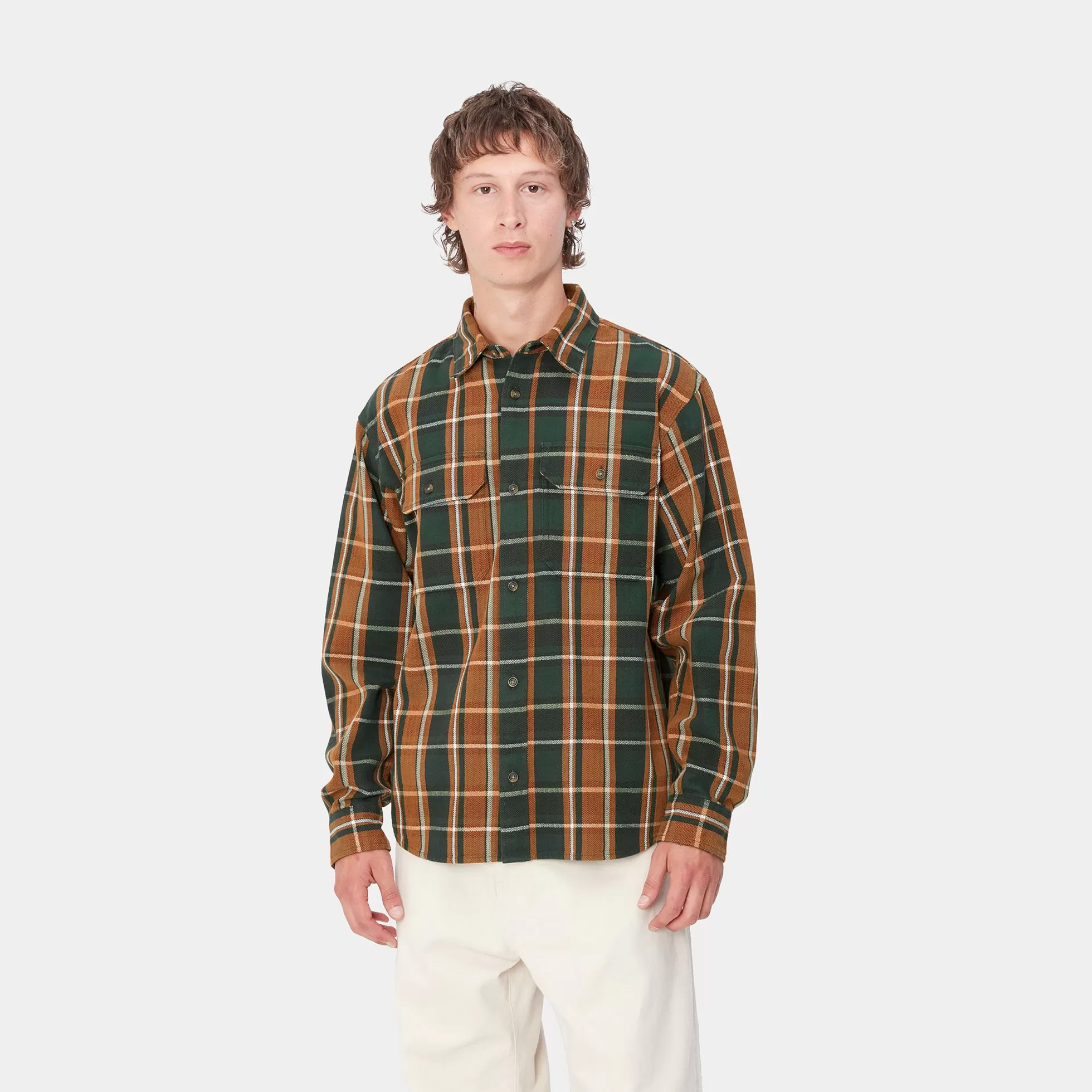 Chemises^Carhartt WIP L/S Hobart Shirt Hobart Check, Sycamore Tree