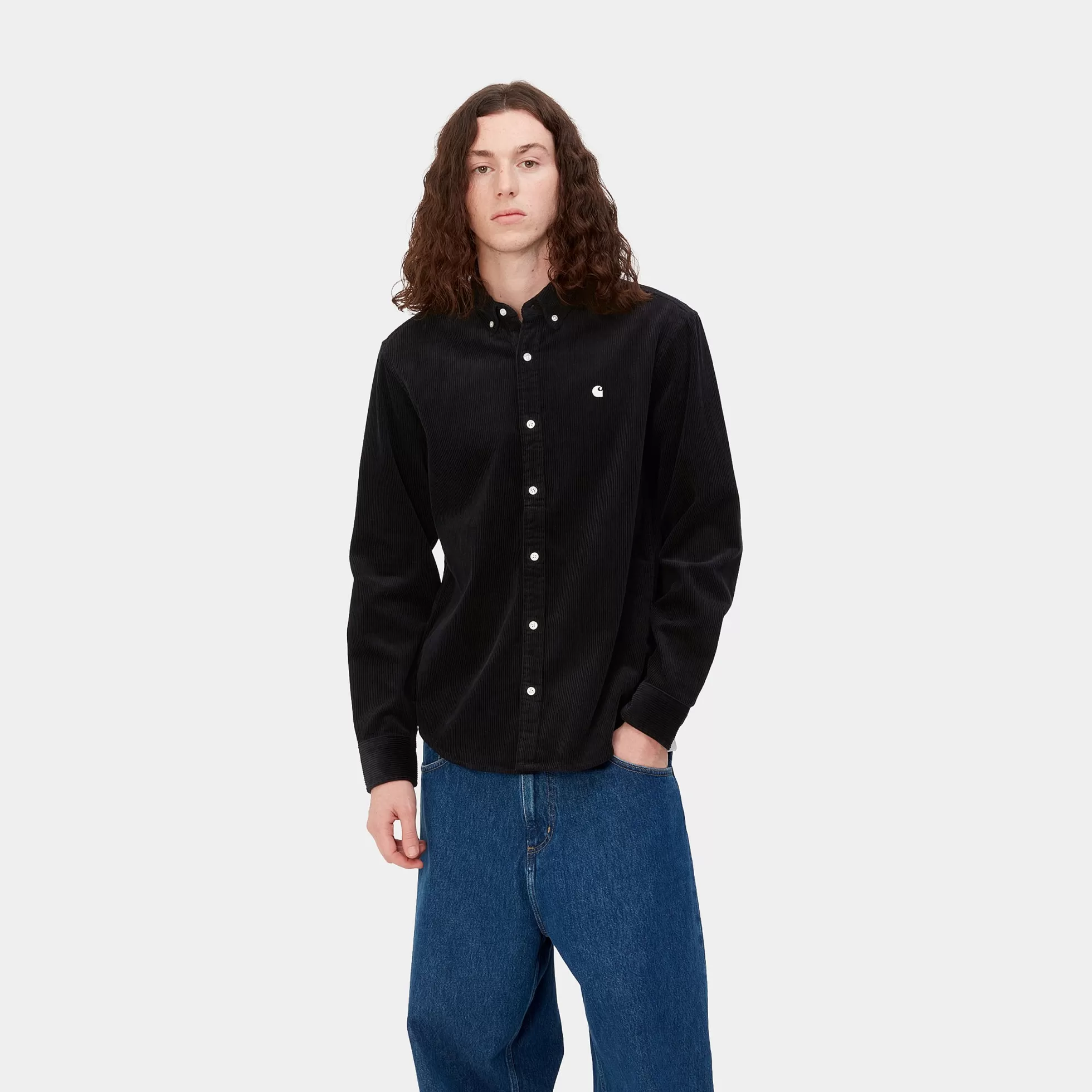 Chemises^Carhartt WIP L/S Madison Cord Shirt Black / Wax