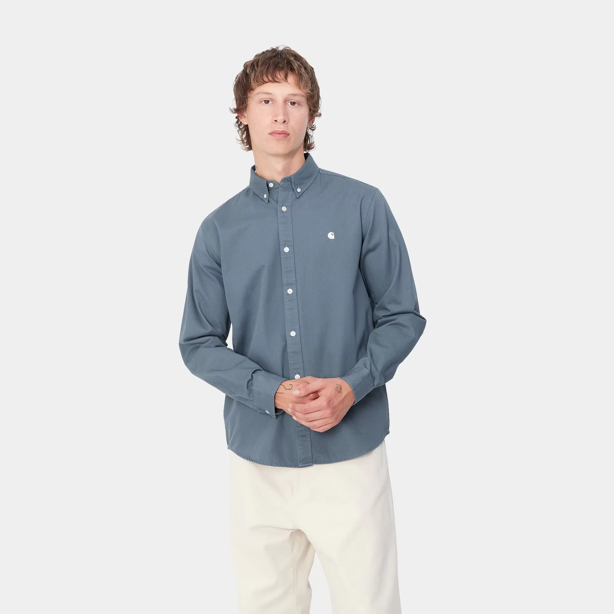 Chemises^Carhartt WIP L/S Madison Shirt Positano / Wax