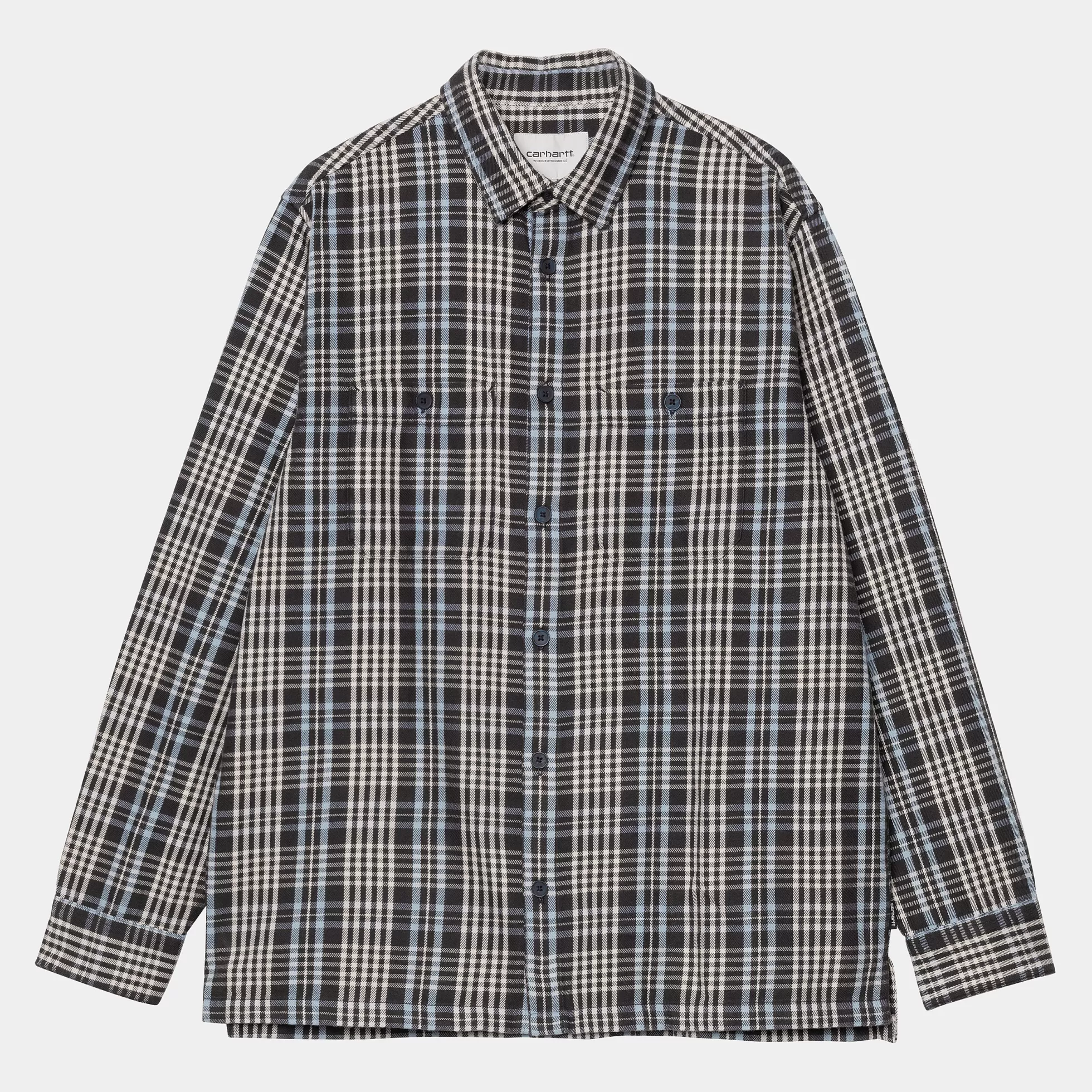 Chemises^Carhartt WIP L/S Mandlik Shirt Mandlik Check, Dark Navy