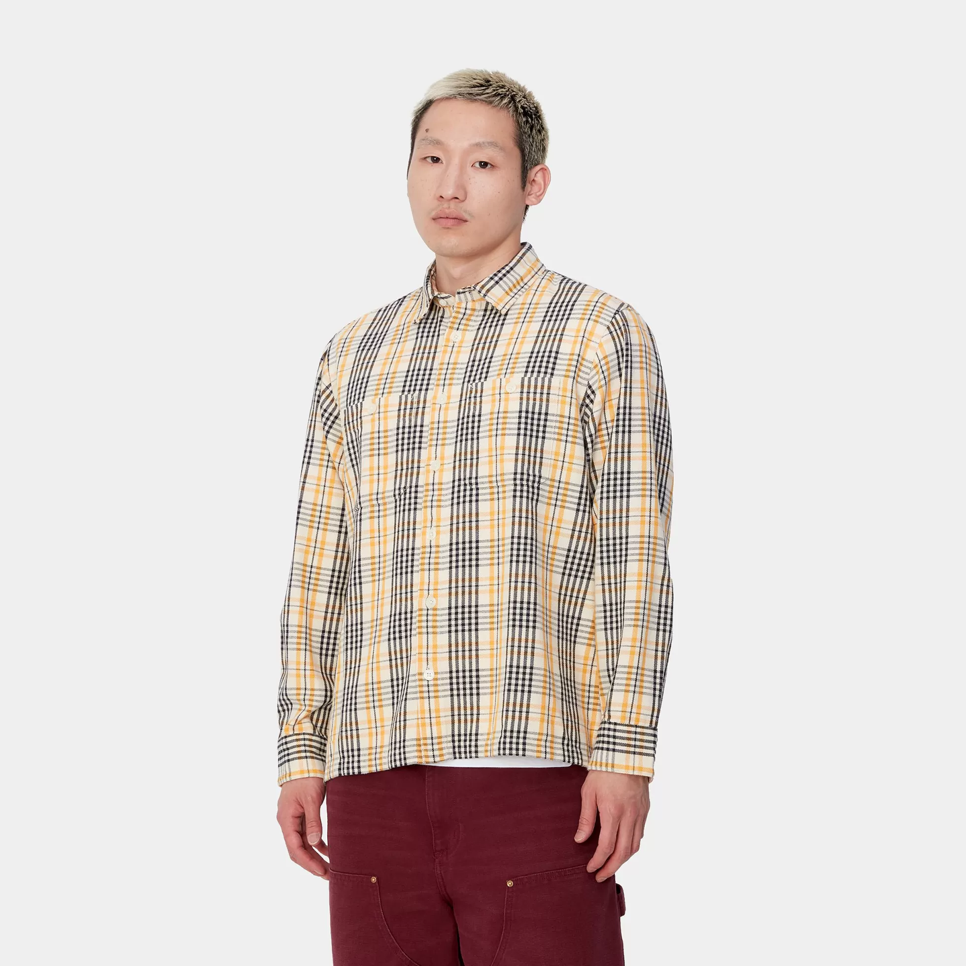 Chemises^Carhartt WIP L/S Mandlik Shirt Mandlik Check, Natural