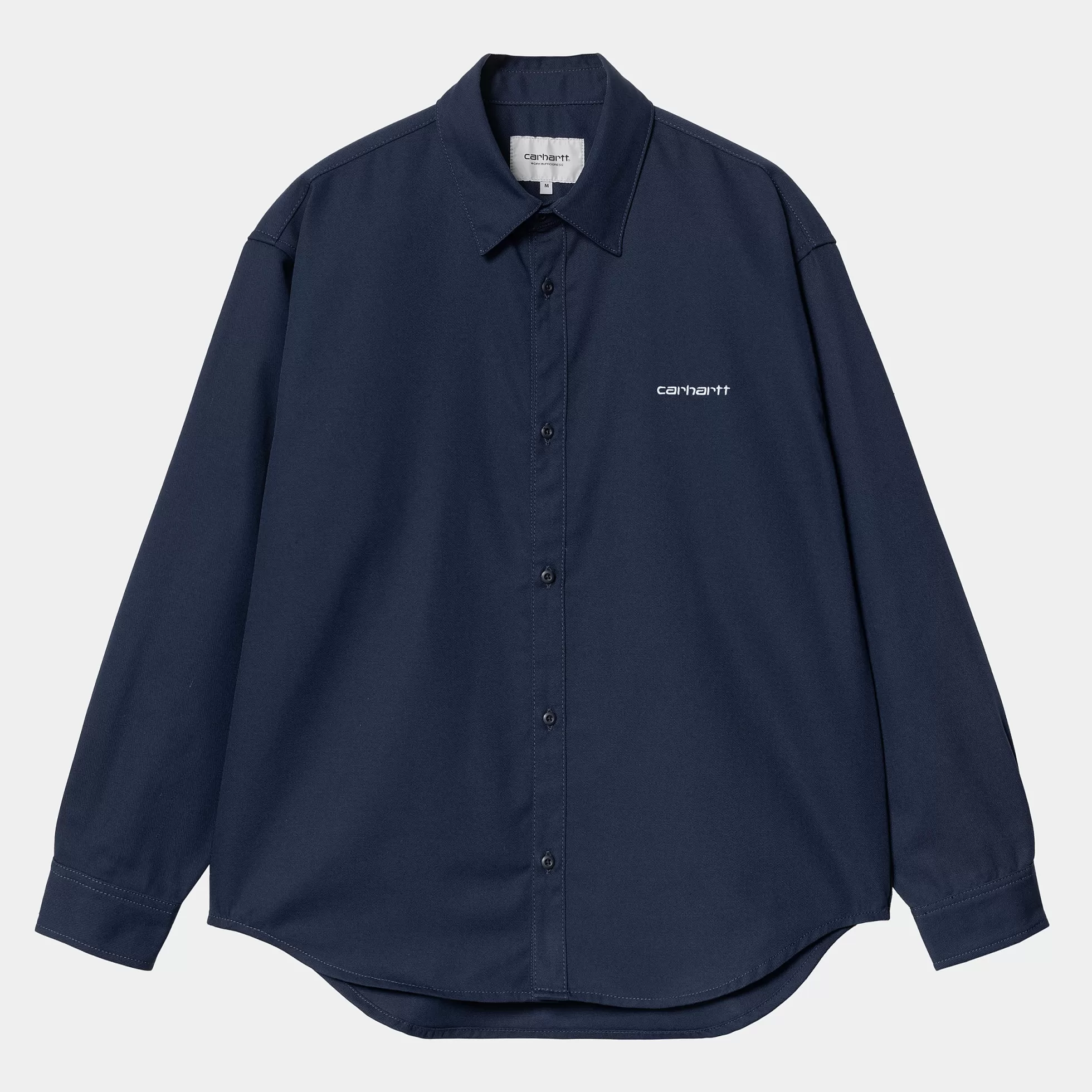 Chemises^Carhartt WIP L/S Module Script Shirt Air Force Blue / White