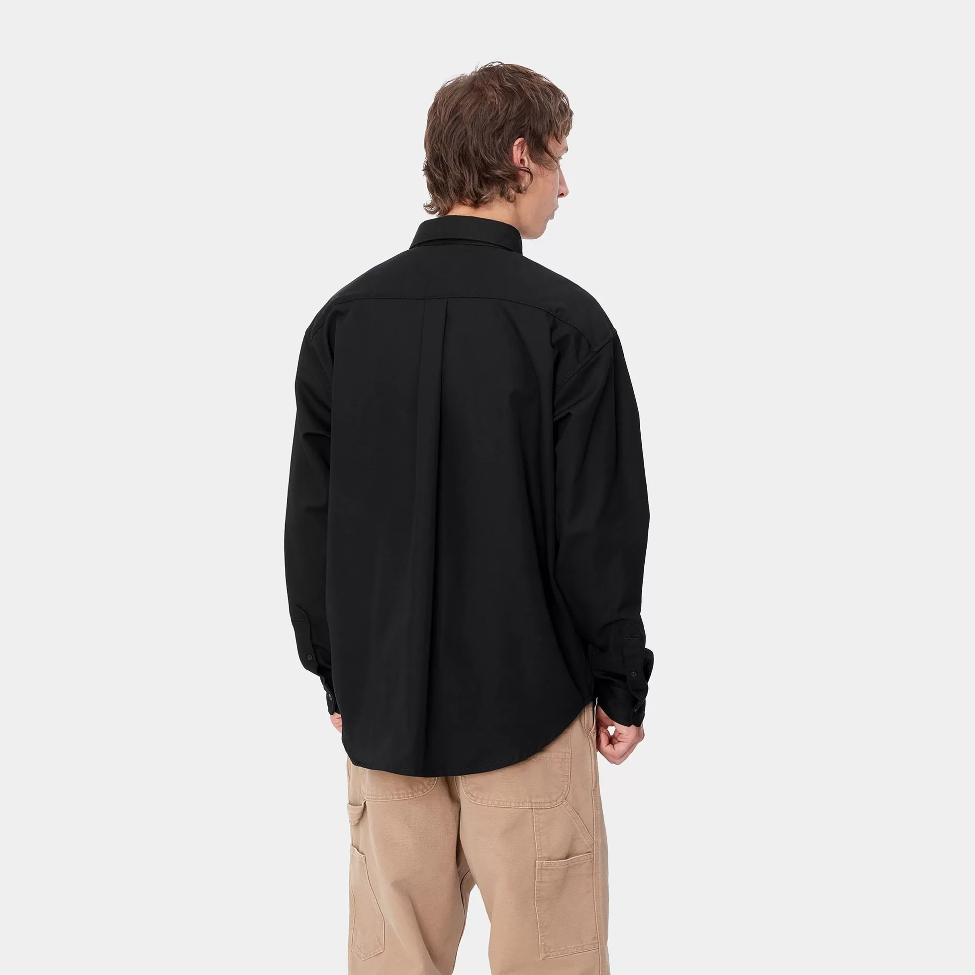 Chemises^Carhartt WIP L/S Module Script Shirt Black / White