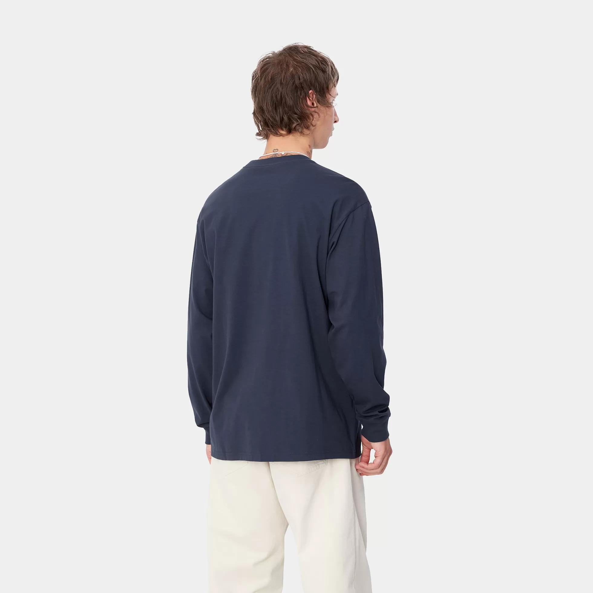 T-Shirts & Polos^Carhartt WIP L/S Script Embroidery T-Shirt Air Force Blue / White